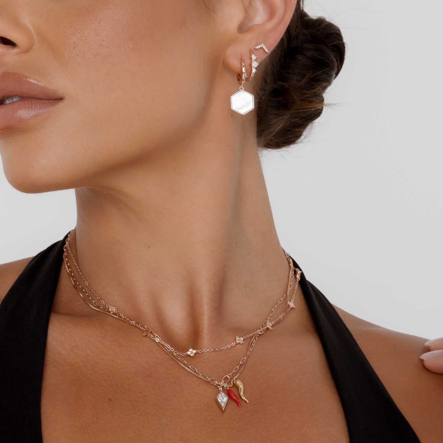 Drop Spike Link Necklace - Camile & Stone