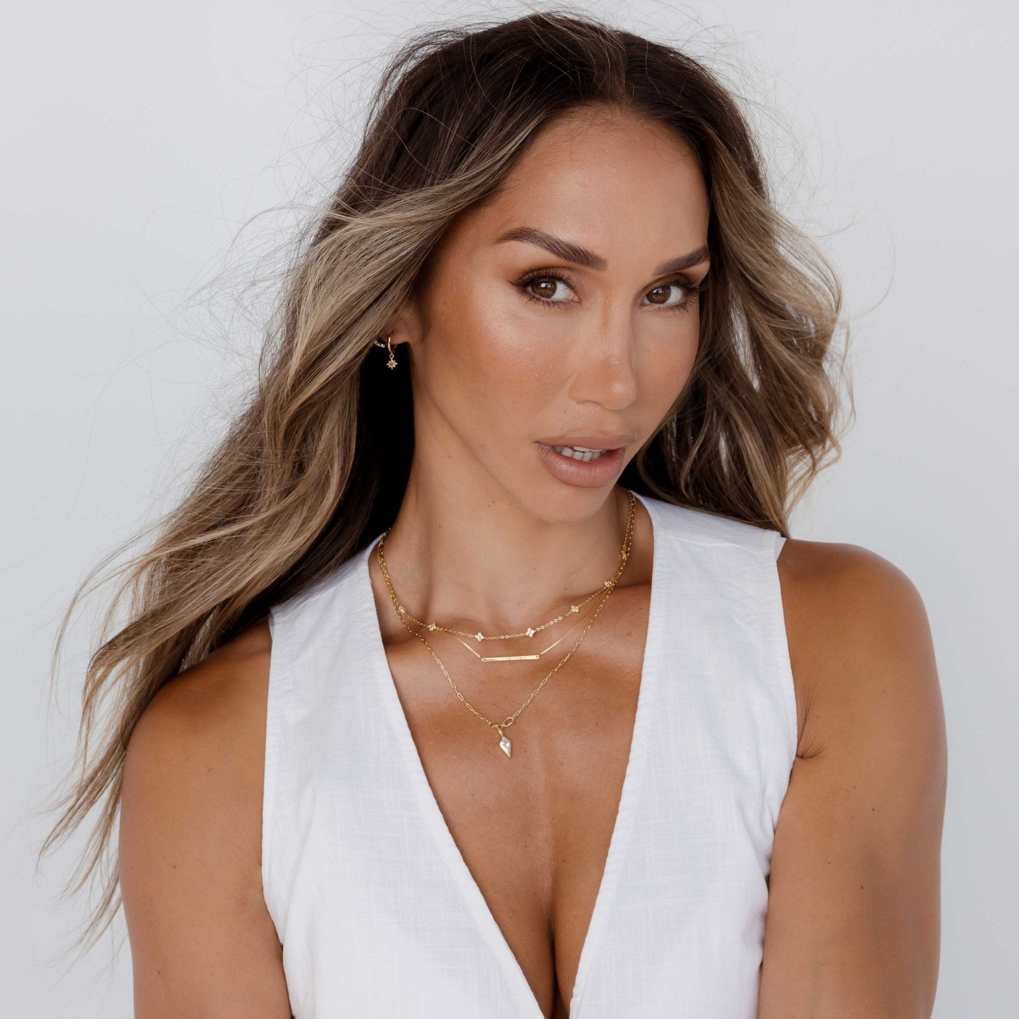 Drop Spike Link Necklace - Camile & Stone