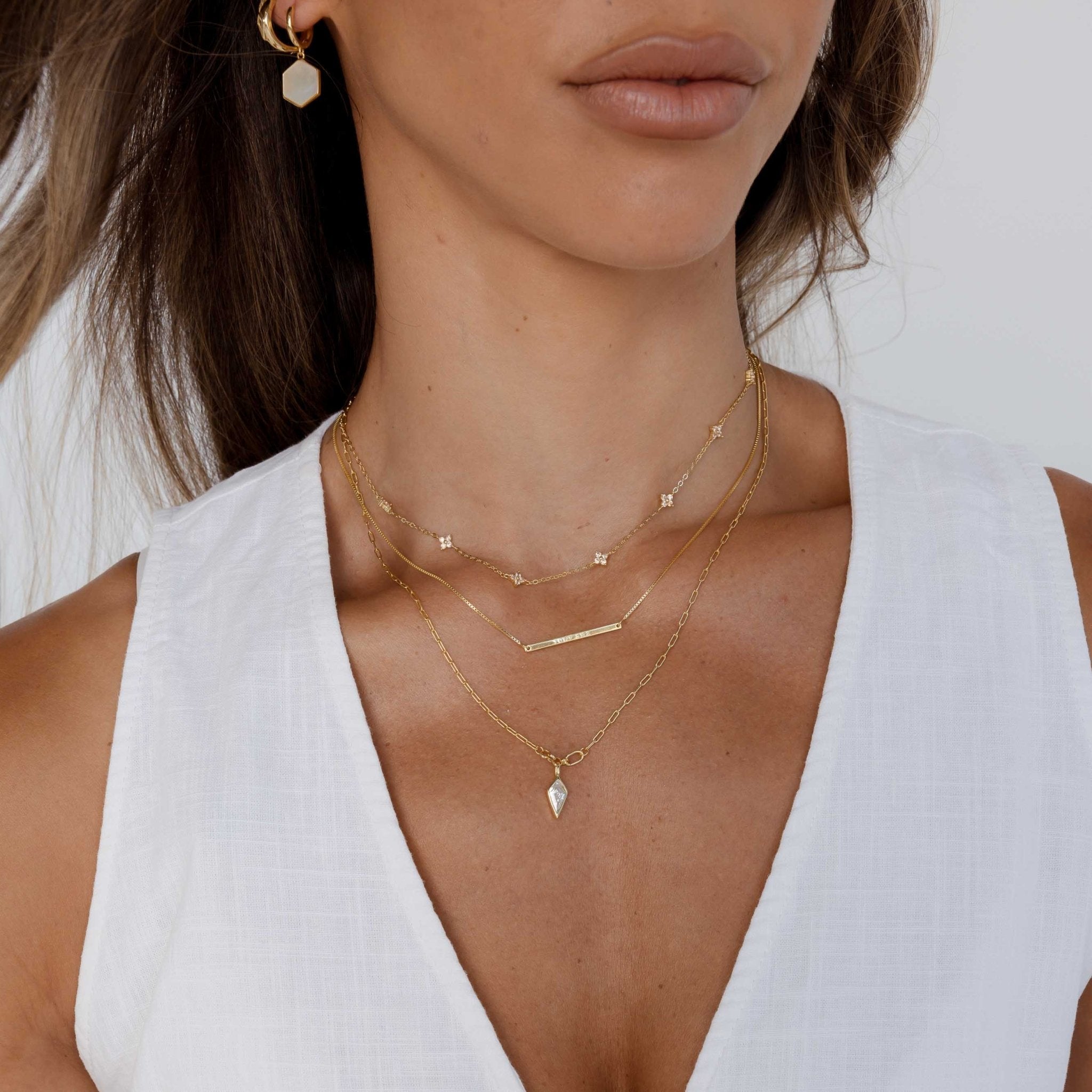 Drop Spike Link Necklace - Camile & Stone