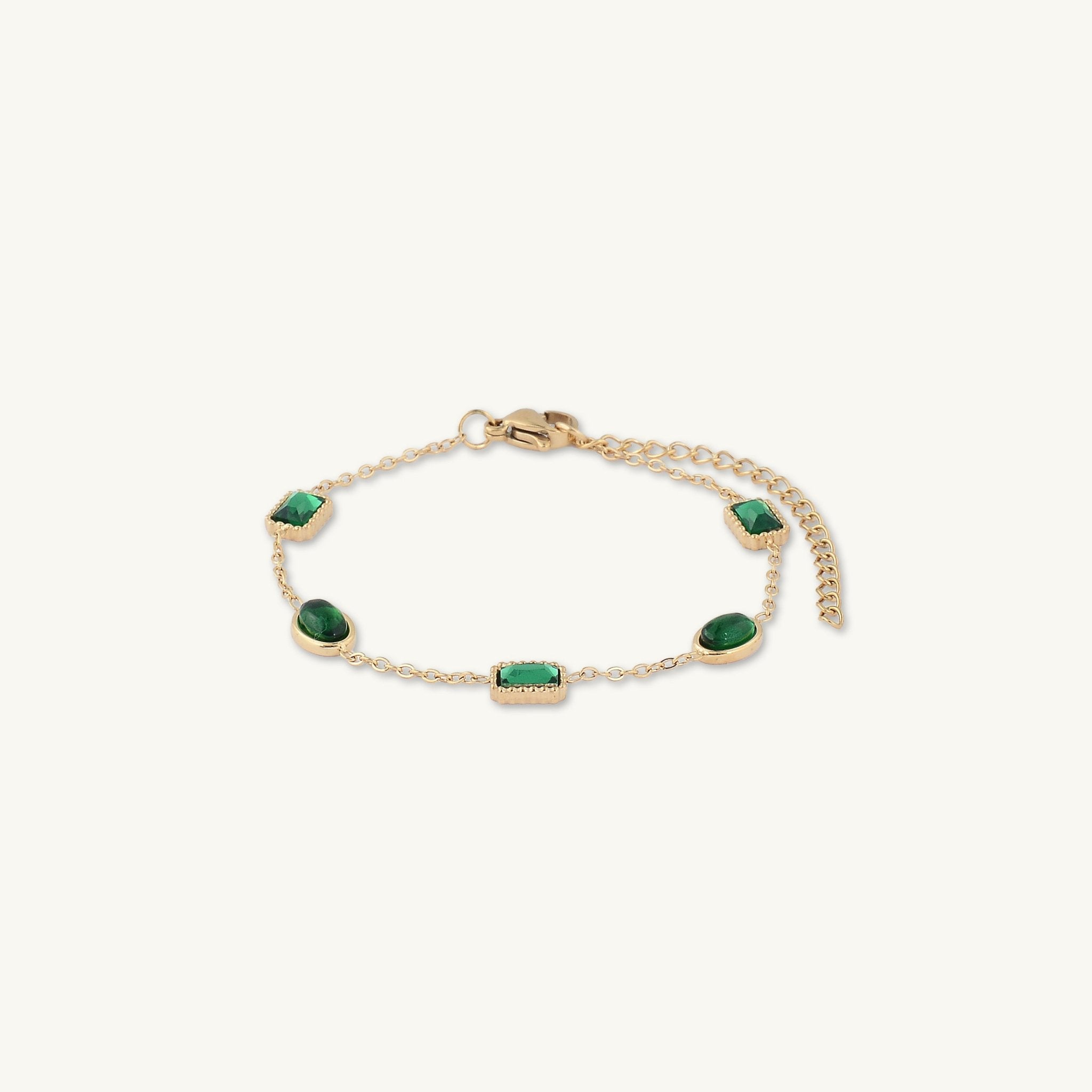 Emerald Dot Station Bracelet - Camile & Stone
