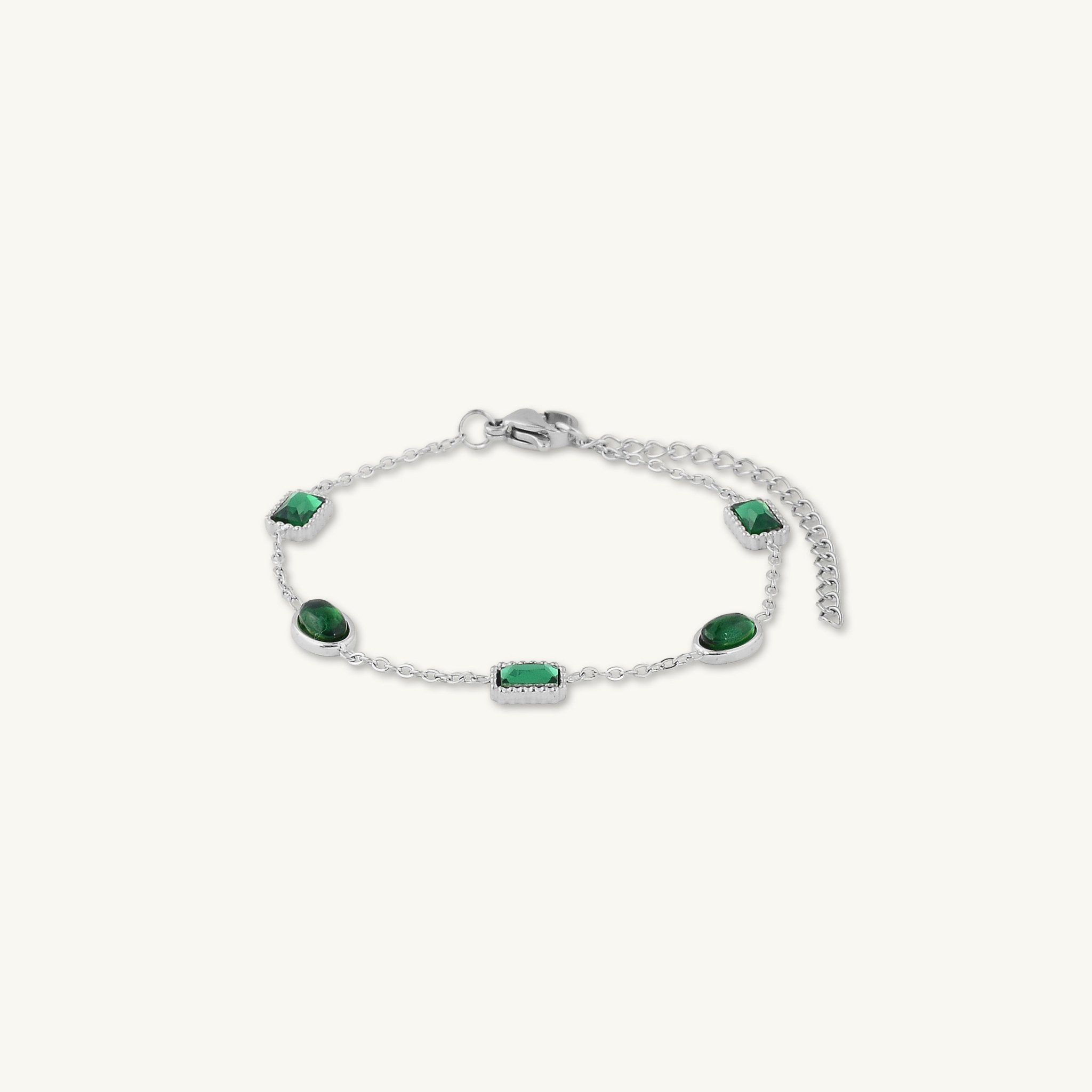 Emerald Dot Station Bracelet - Camile & Stone