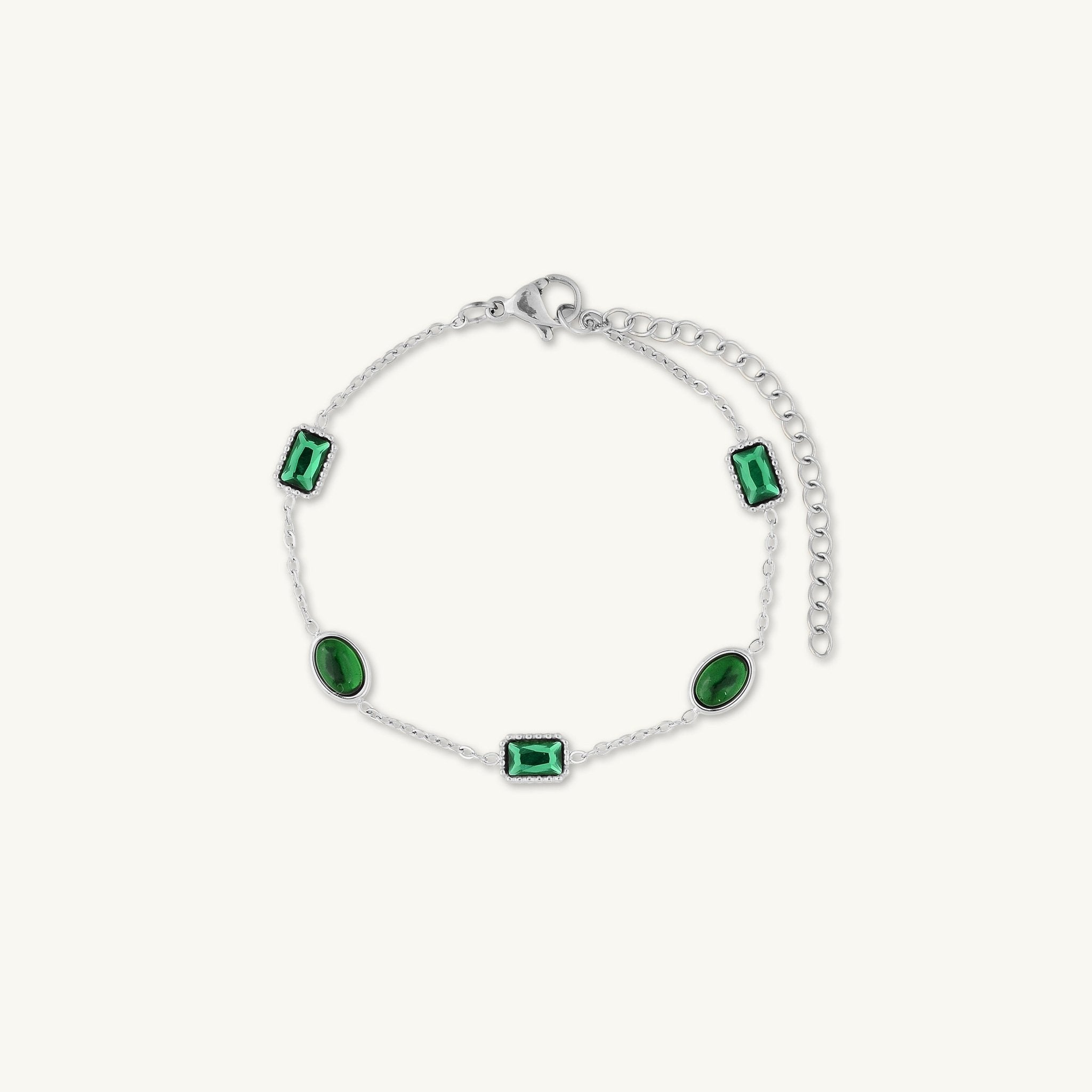 Emerald Dot Station Bracelet - Camile & Stone