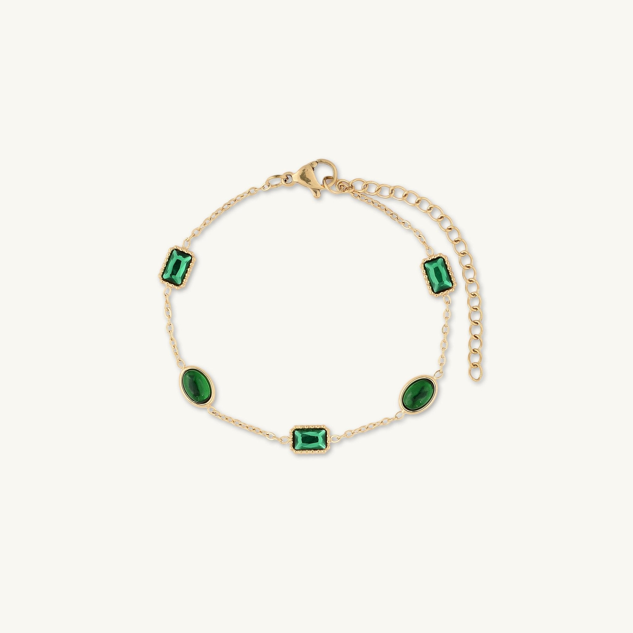 Emerald Dot Station Bracelet - Camile & Stone