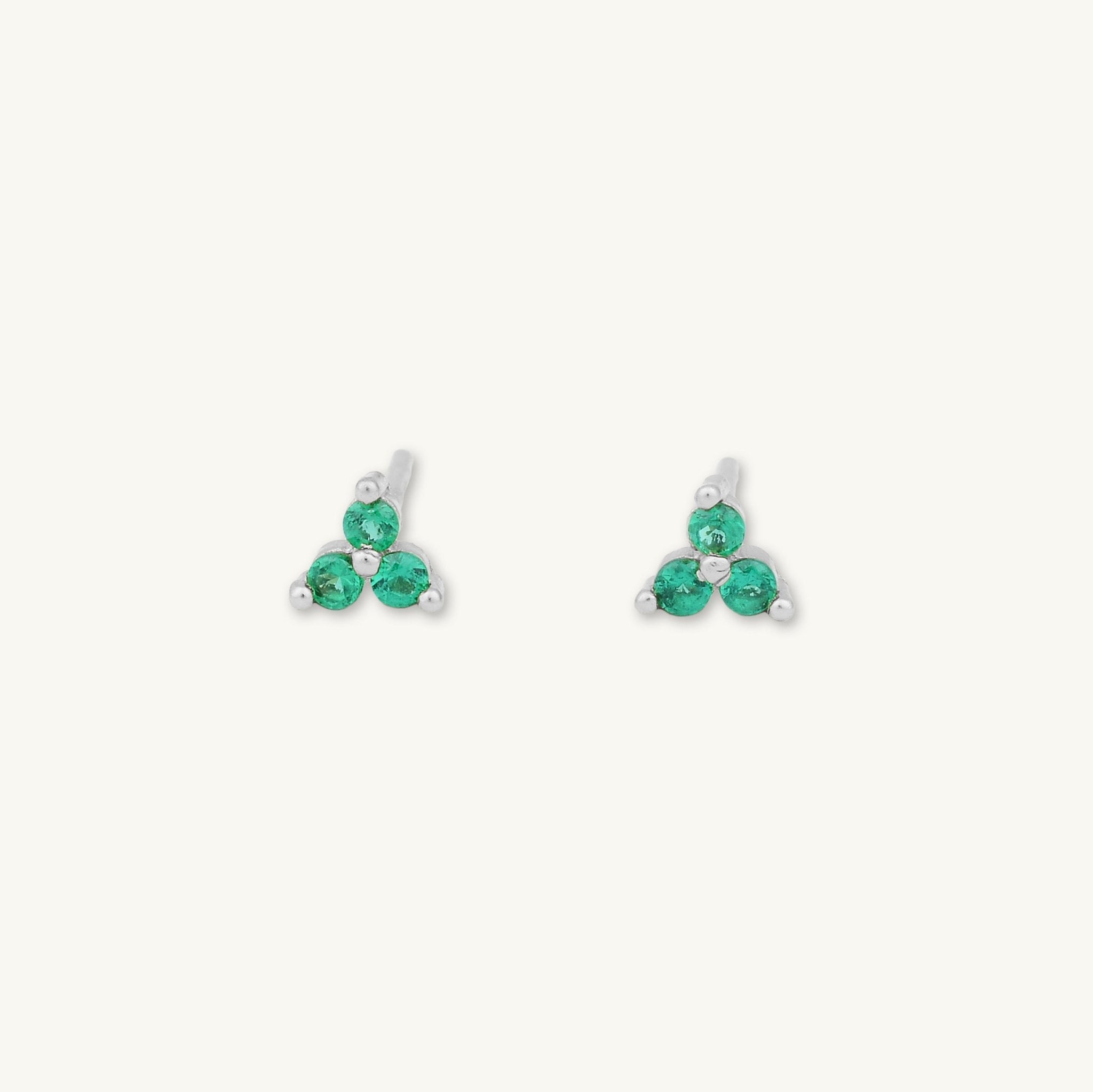 Emerald Lotus Sapphire Stud Earrings - Camile & Stone