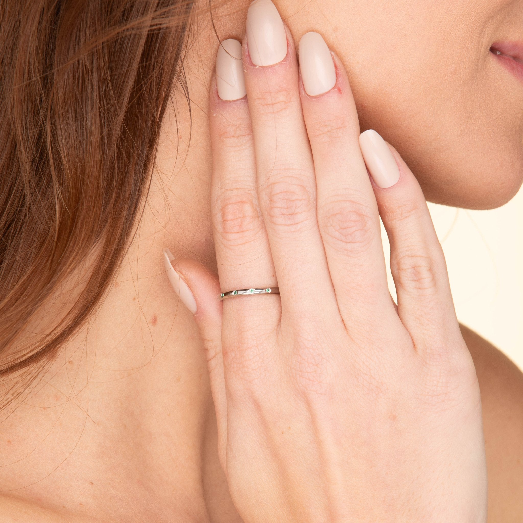 Emerald Station Stacking Band Ring - Camile & Stone