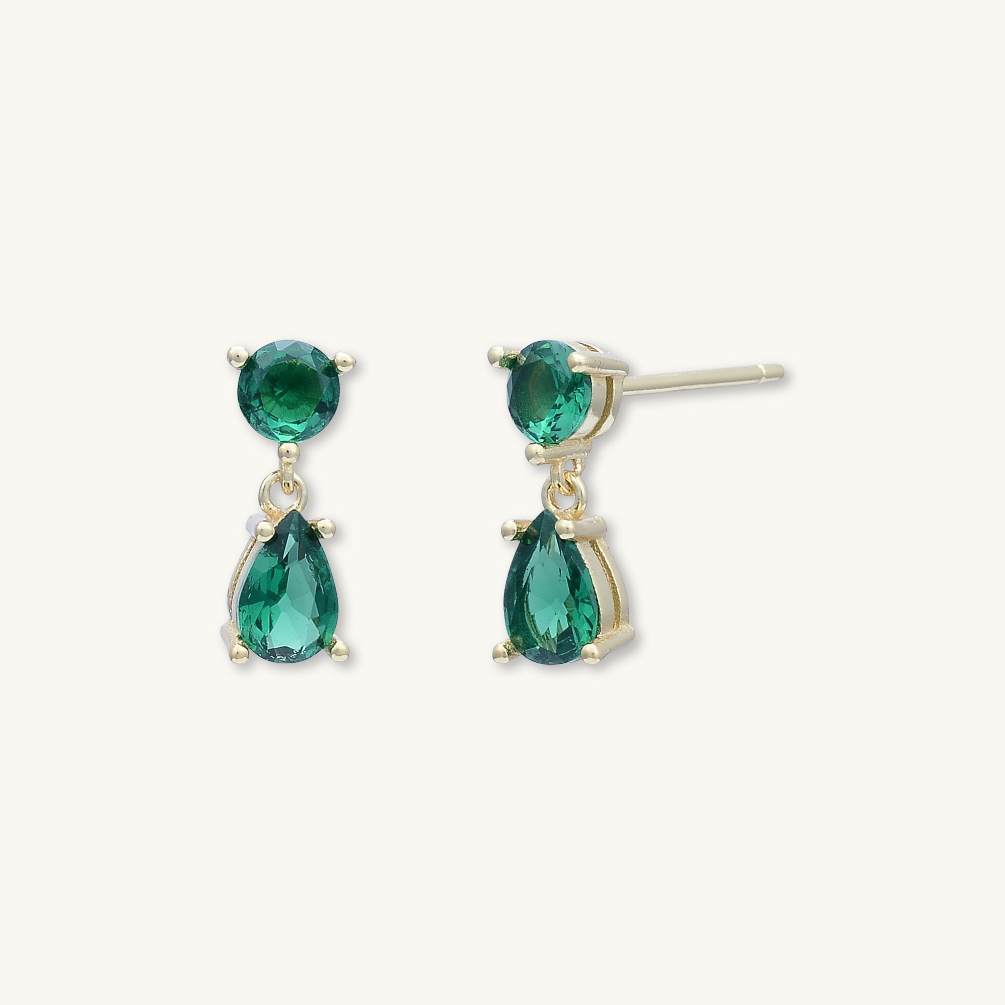Emerald Teardrop Sapphire Earrings - Camile & Stone