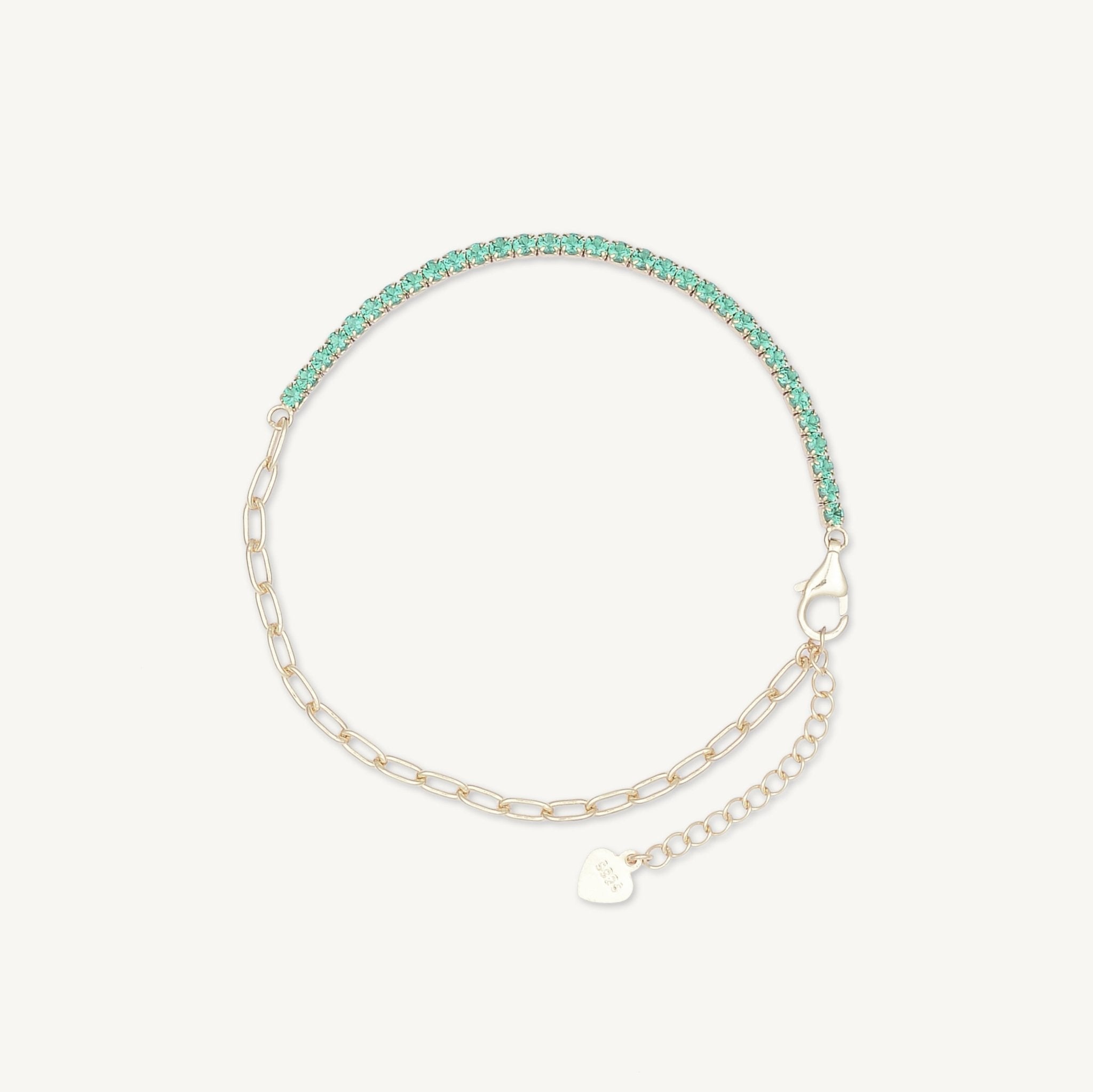 Emerald Tennis Link Chain Bracelet - Camile & Stone