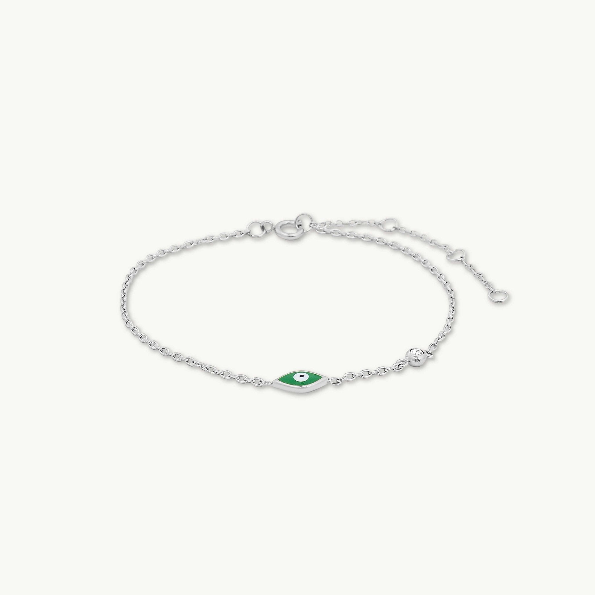 Evil Eye Emerald Solitaire Bracelet - Camile & Stone