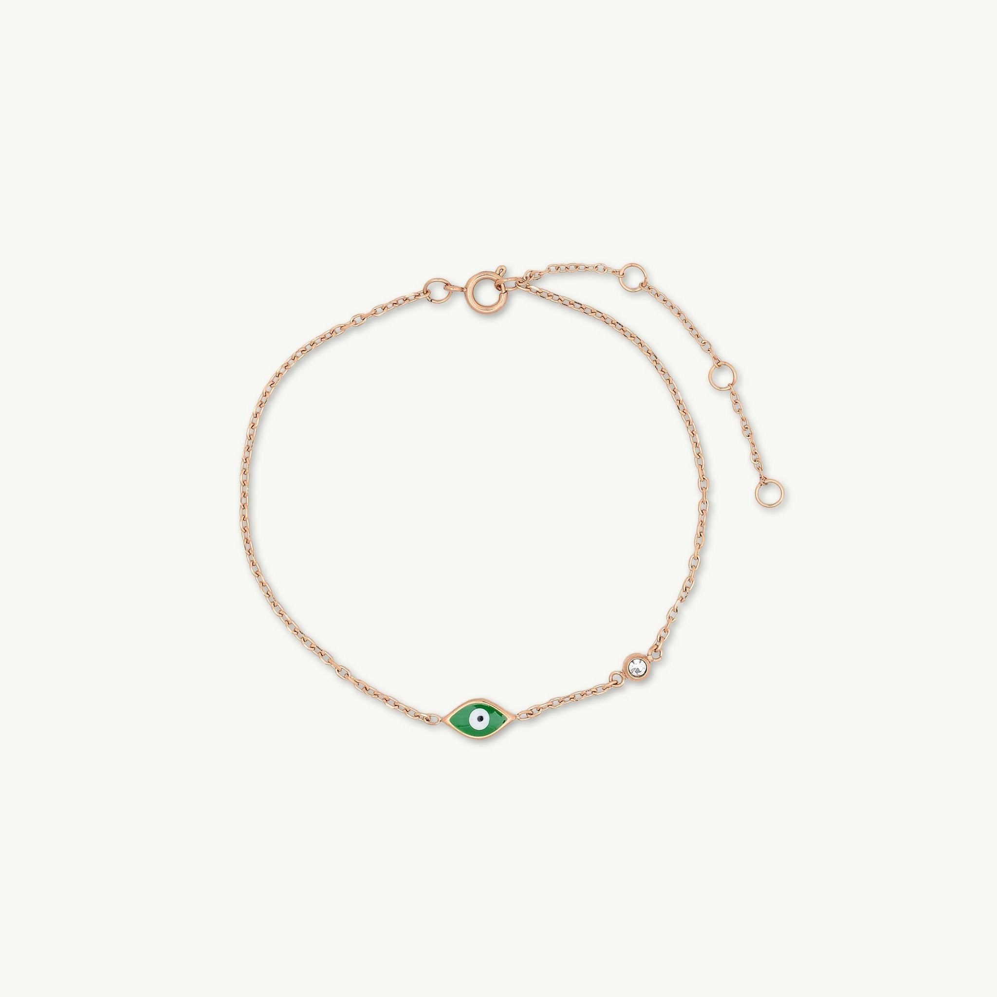 Evil Eye Emerald Solitaire Bracelet - Camile & Stone