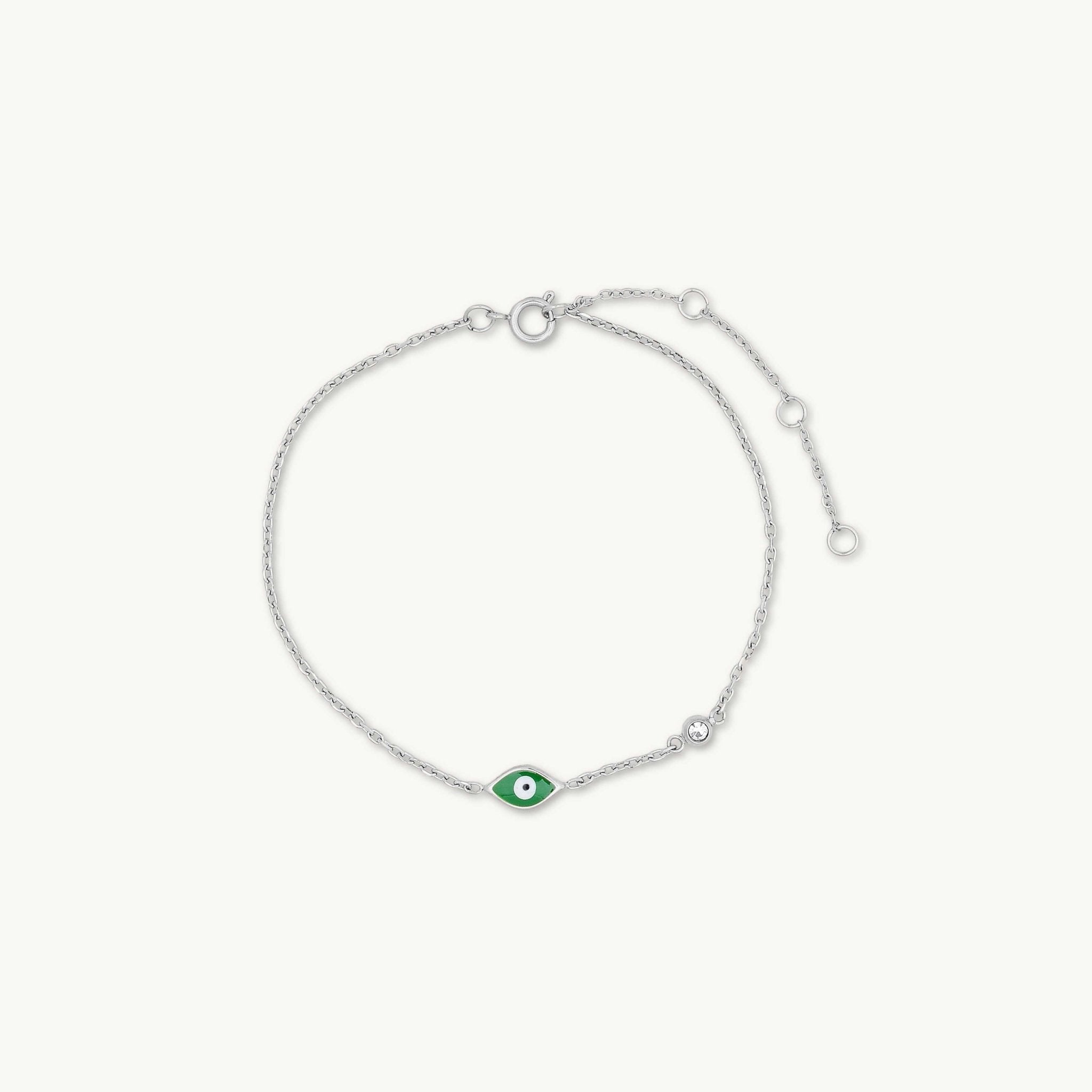 Evil Eye Emerald Solitaire Bracelet - Camile & Stone