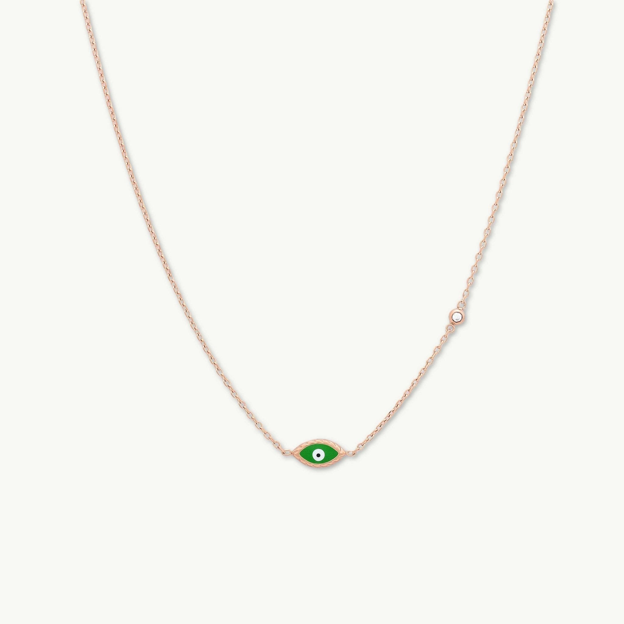 Evil Eye Emerald Solitaire Necklace - Camile & Stone