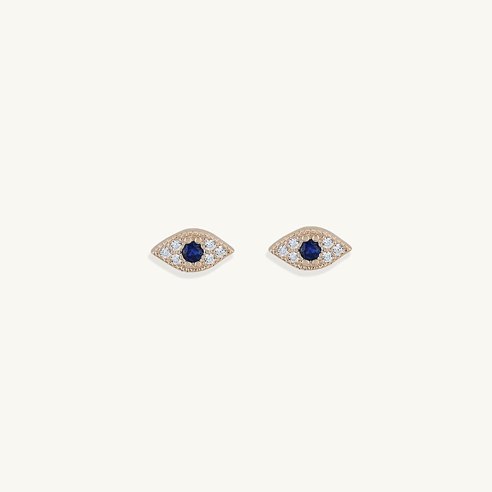 Evil Eye Pave Stud Earrings - Camile & Stone