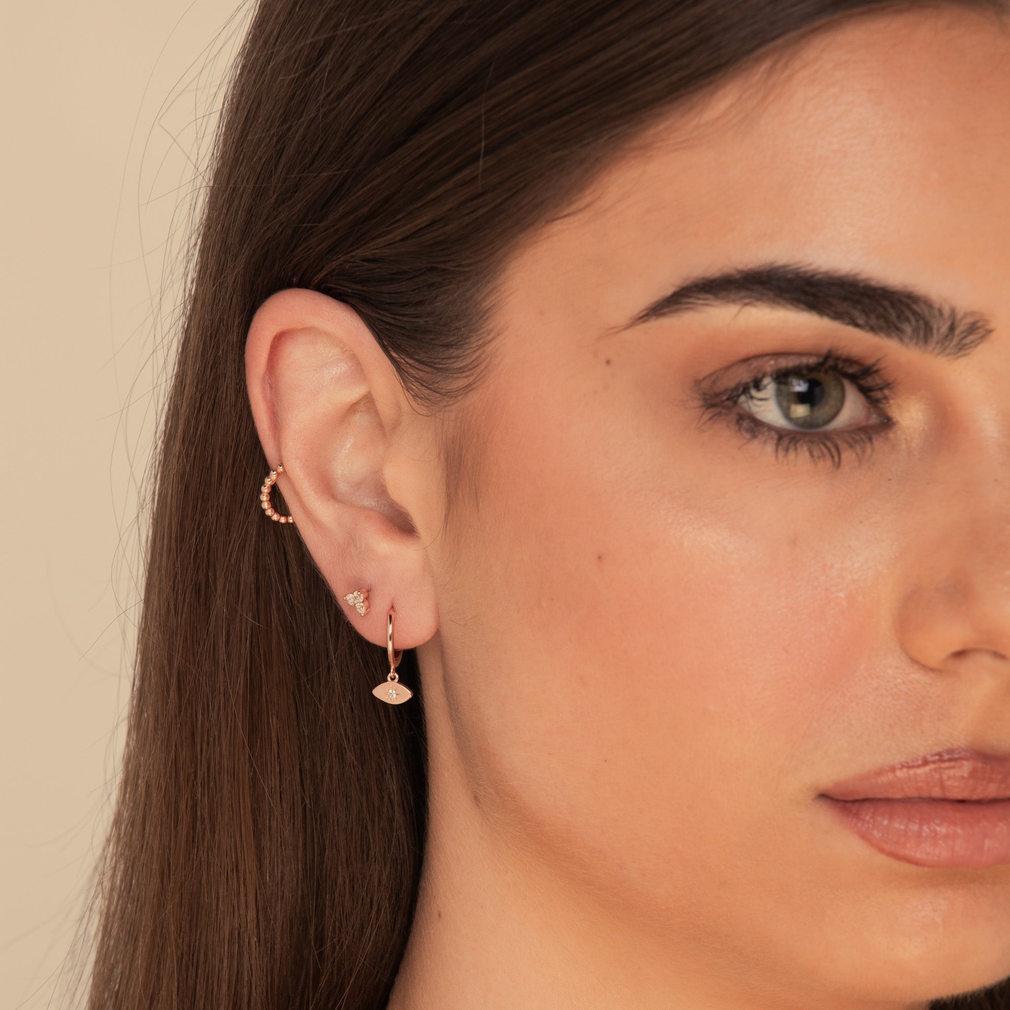 Evil Eye Sapphire Huggie Earrings - Camile & Stone