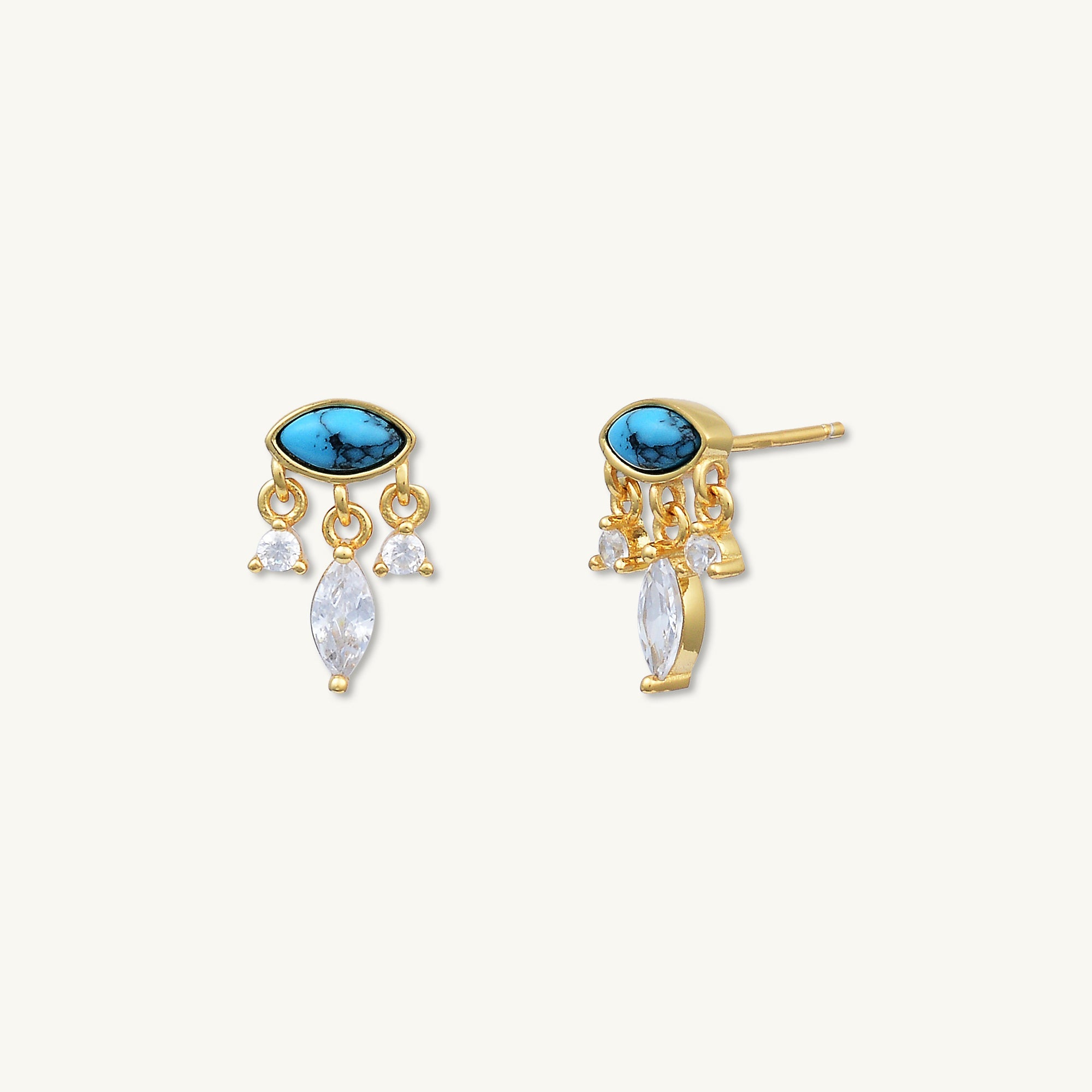 Evil Eye Turquoise Stud Earrings - Camile & Stone