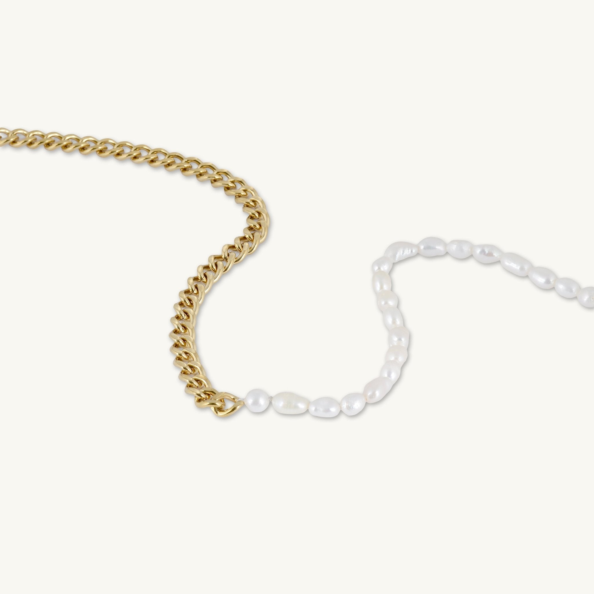 Freshwater Pearl Cuban Toggle Necklace - Camile & Stone