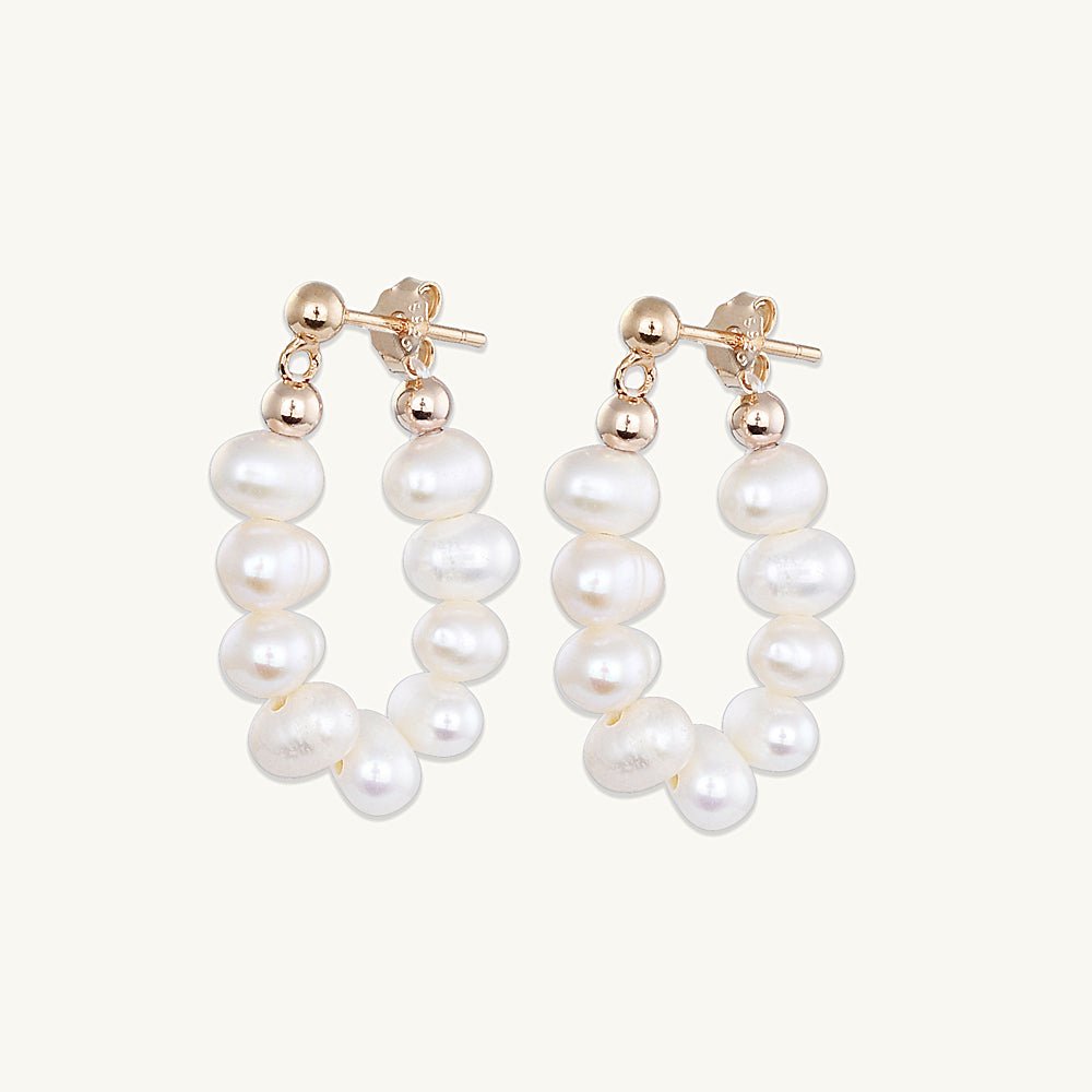 Freshwater Pearl Huggie Earrings - Camile & Stone