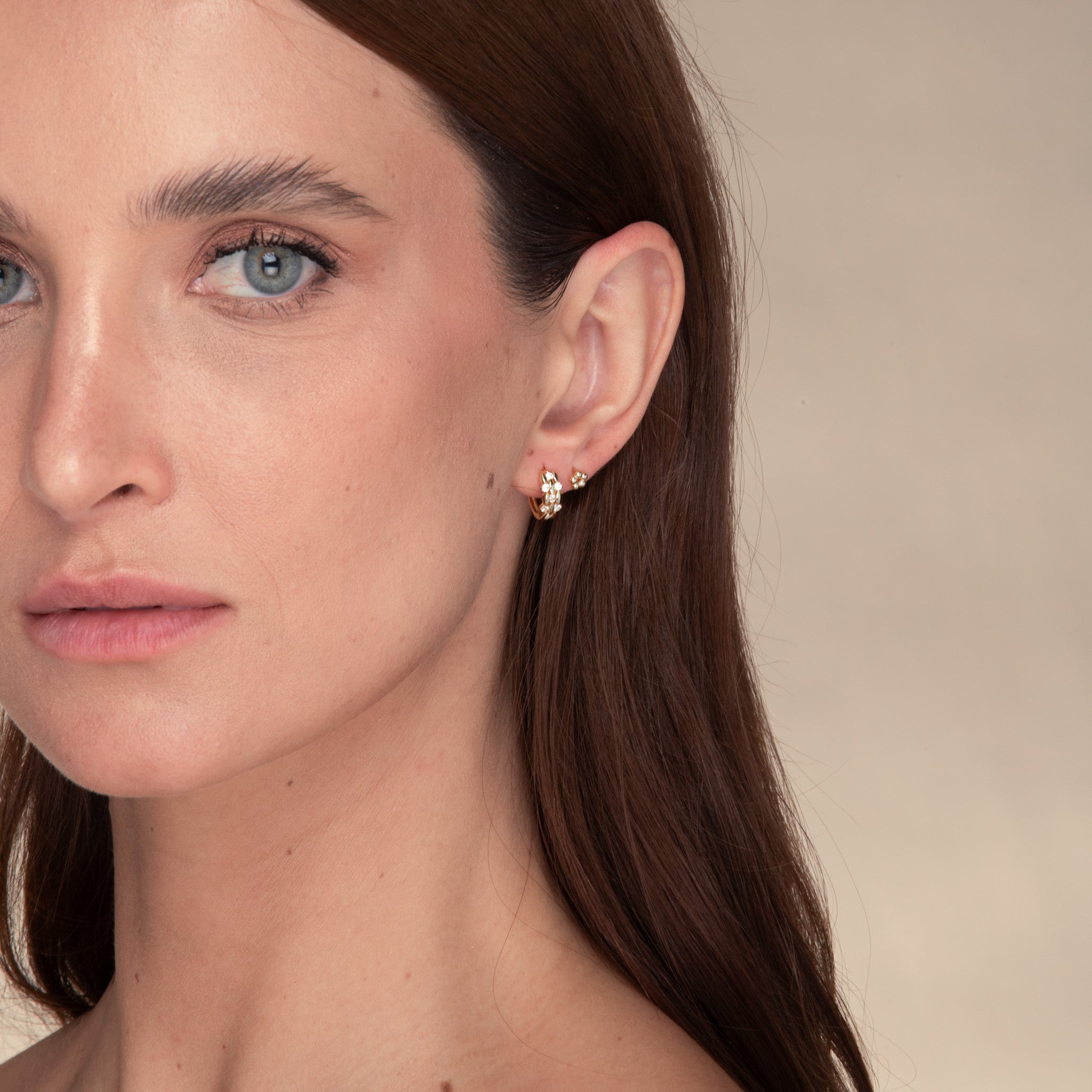 Gaia Sapphire Huggie Hoop Earrings - Camile & Stone