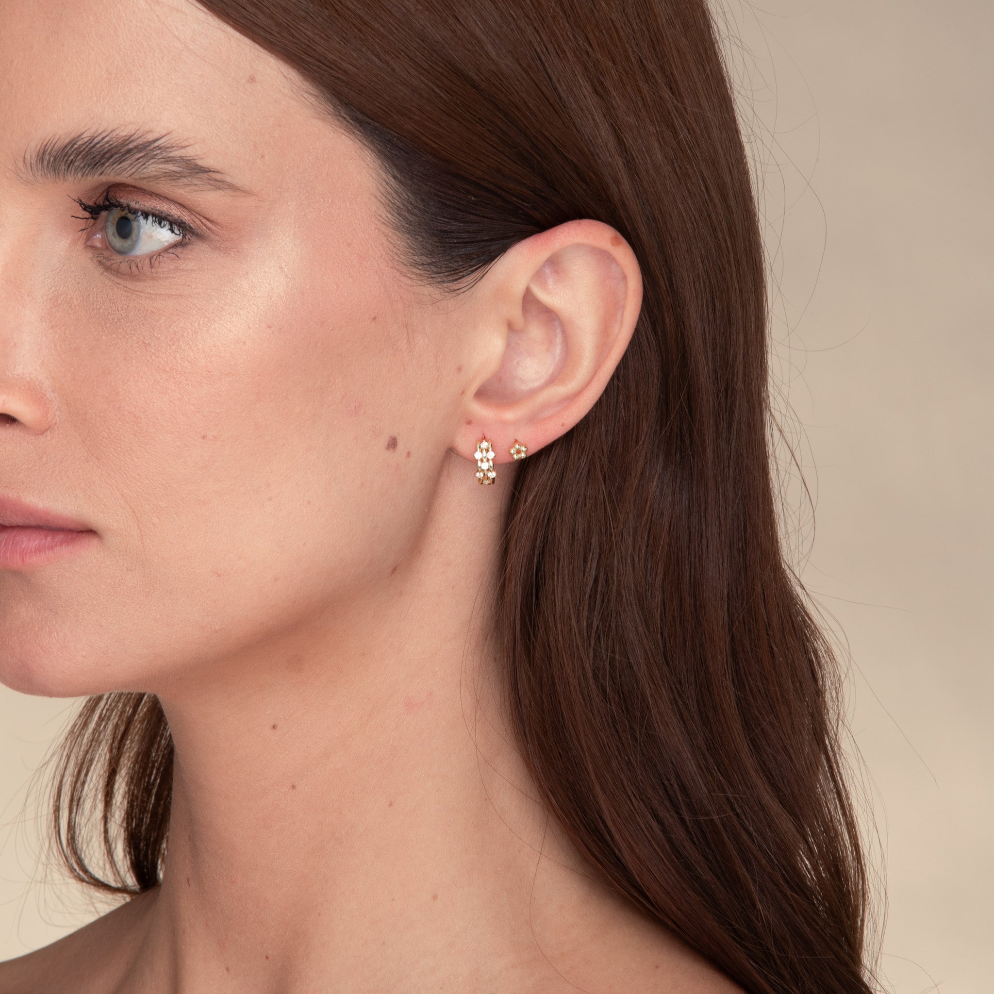 Gaia Sapphire Huggie Hoop Earrings - Camile & Stone