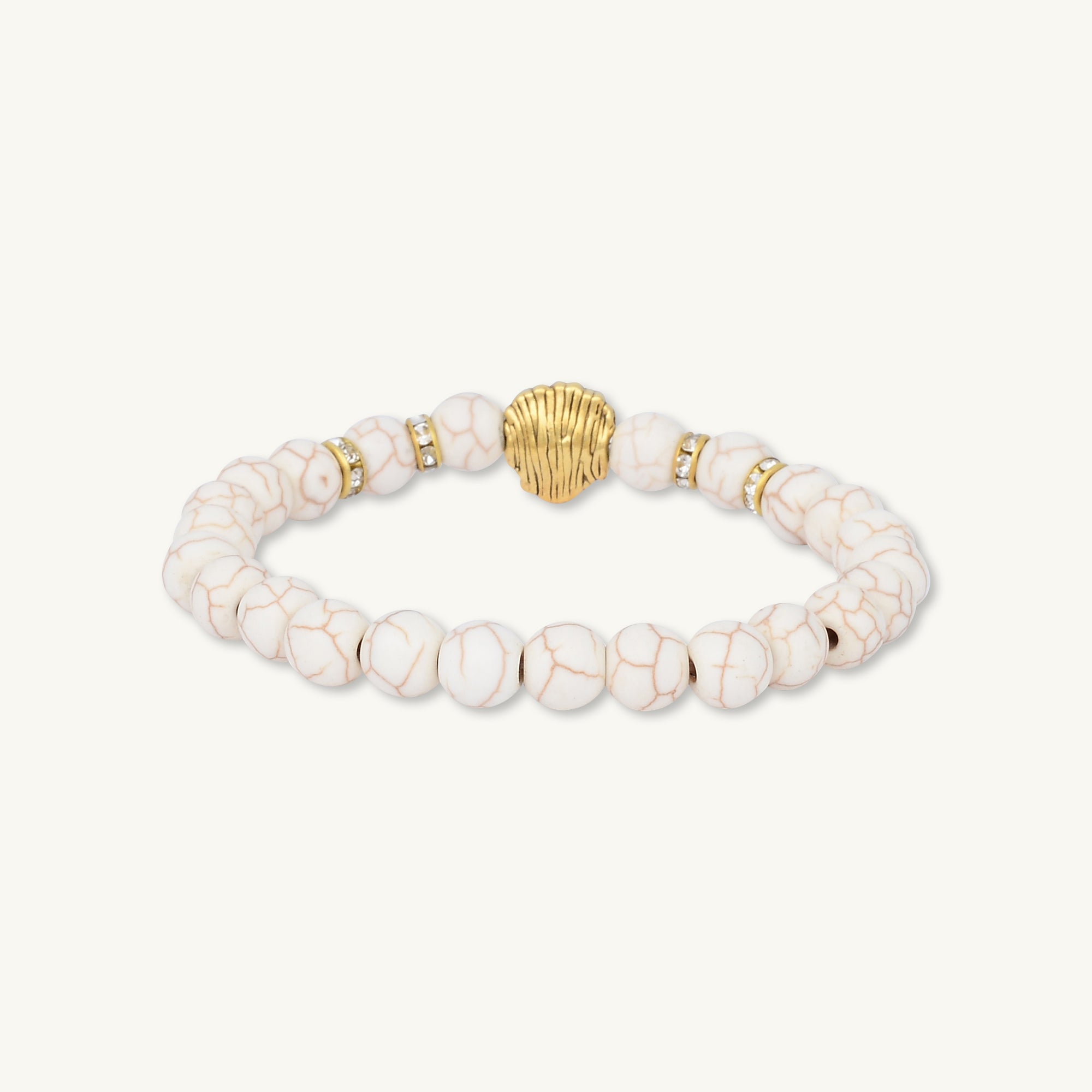 Gold Lion Marble Tiger Eye Beaded Bracelet - Camile & Stone