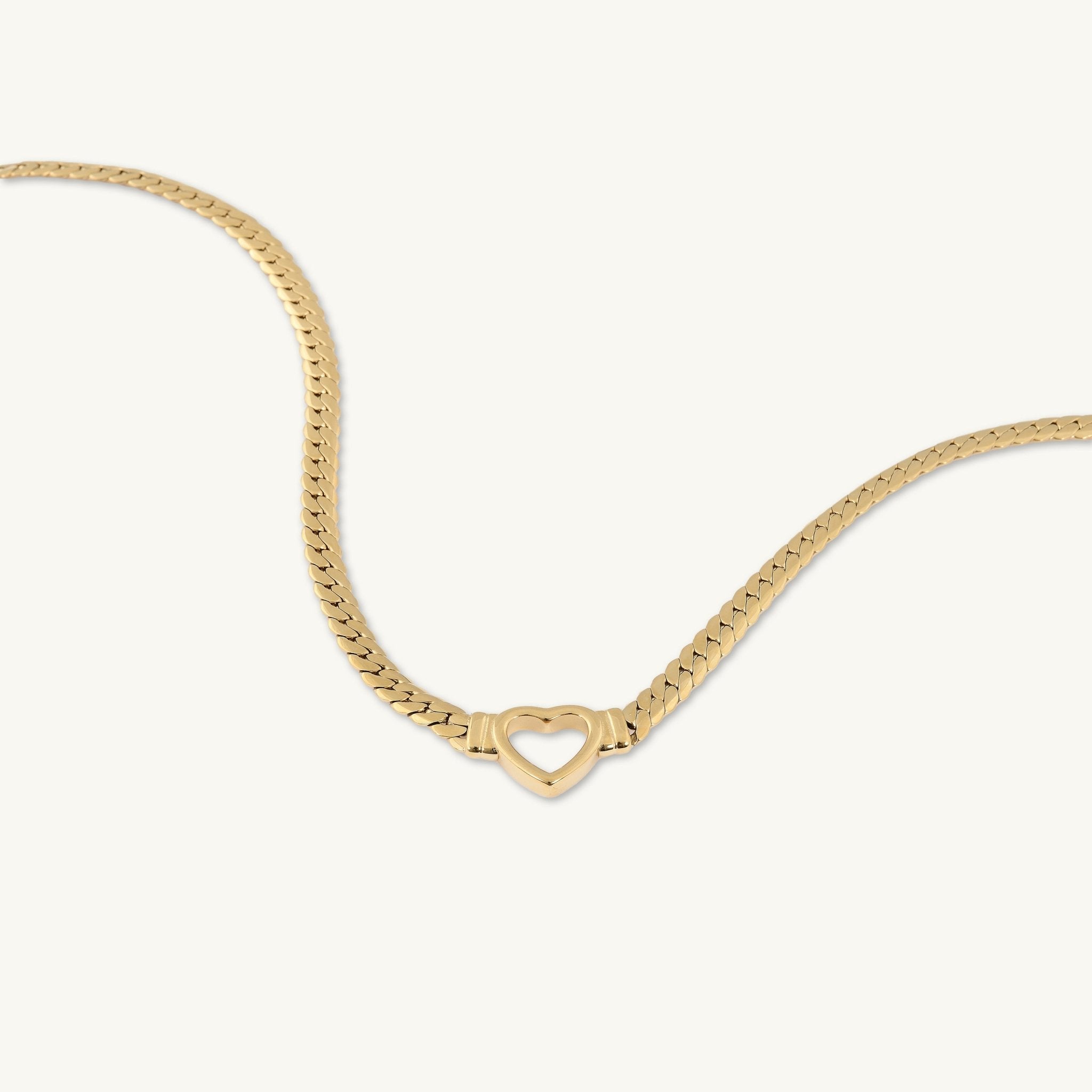 Hailey Heart Cuban Statement Necklace - Camile & Stone