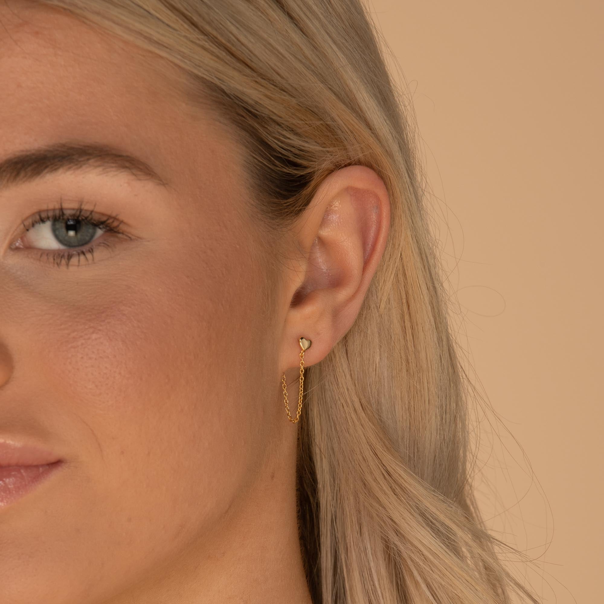 Heart Dangle Chain Earrings - Camile & Stone