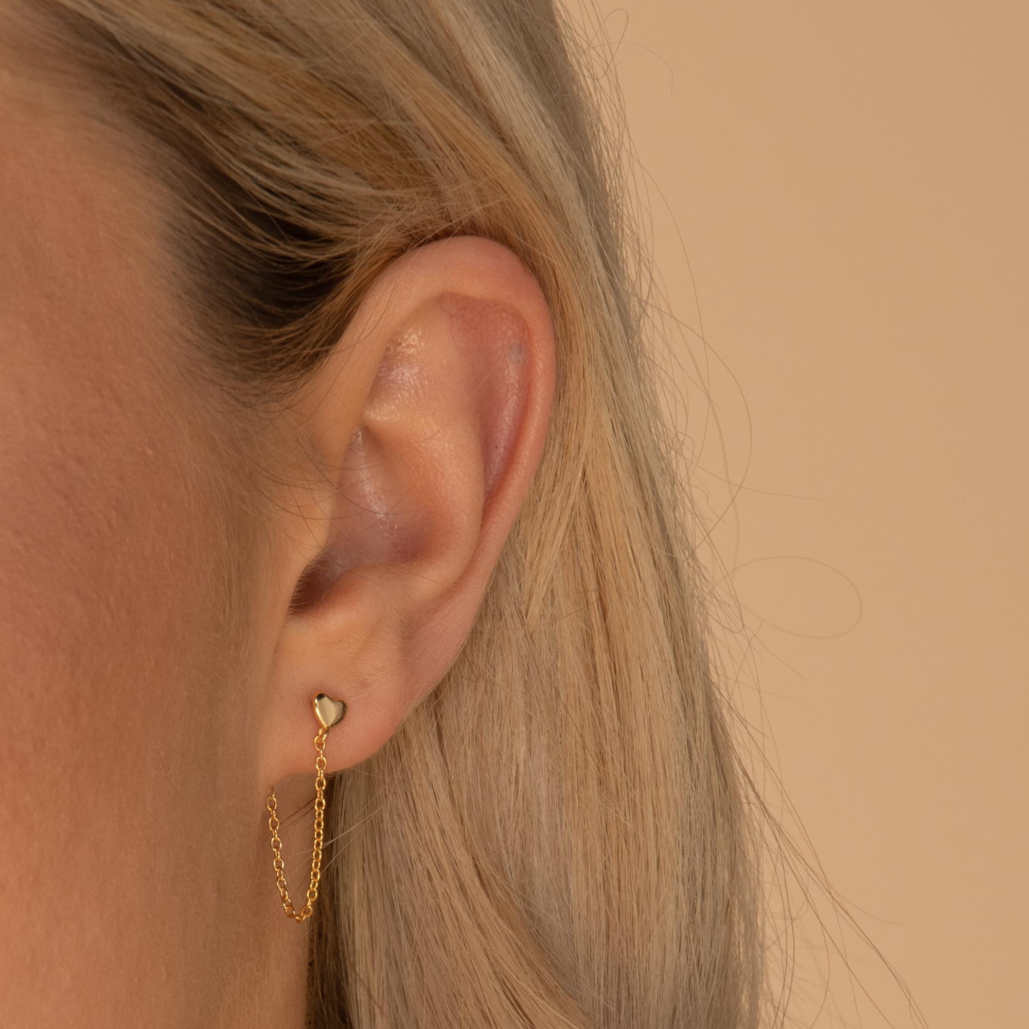 Heart Dangle Chain Earrings - Camile & Stone