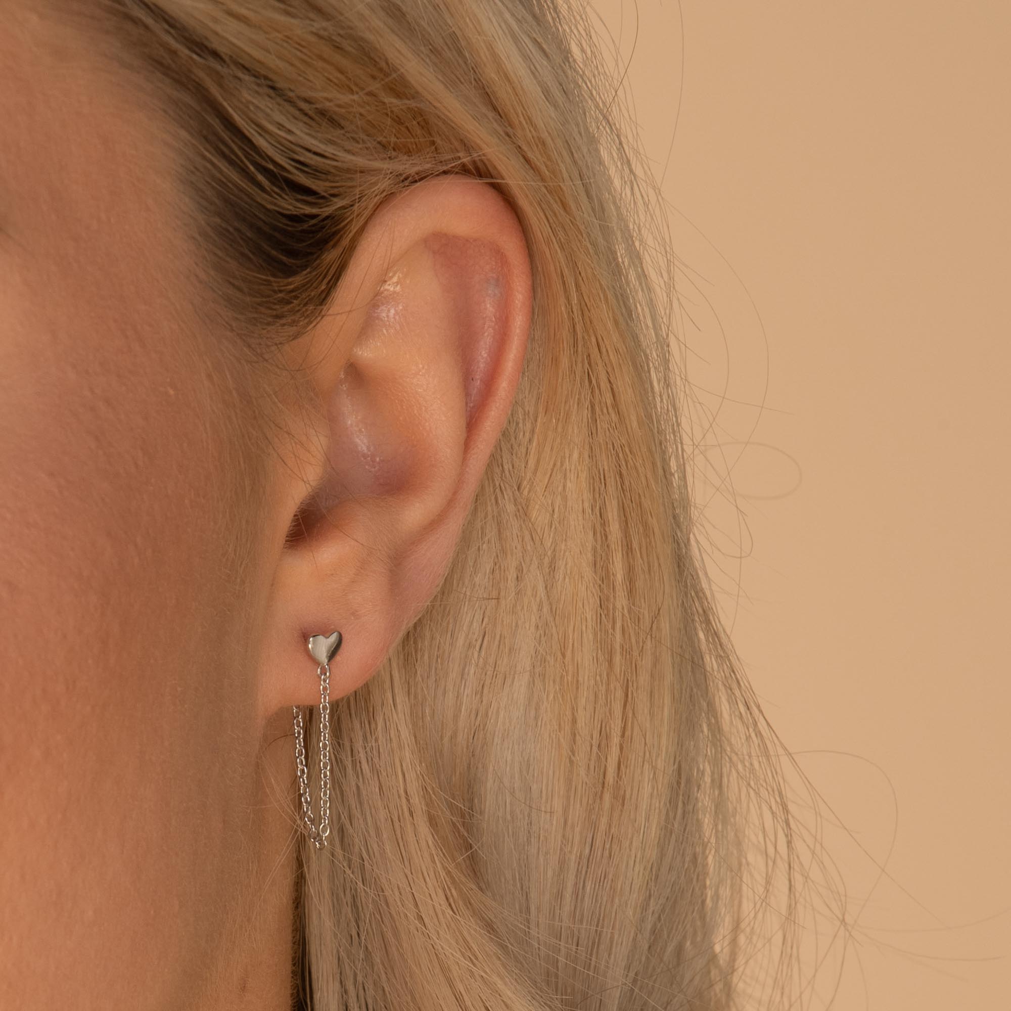 Heart Dangle Chain Earrings - Camile & Stone