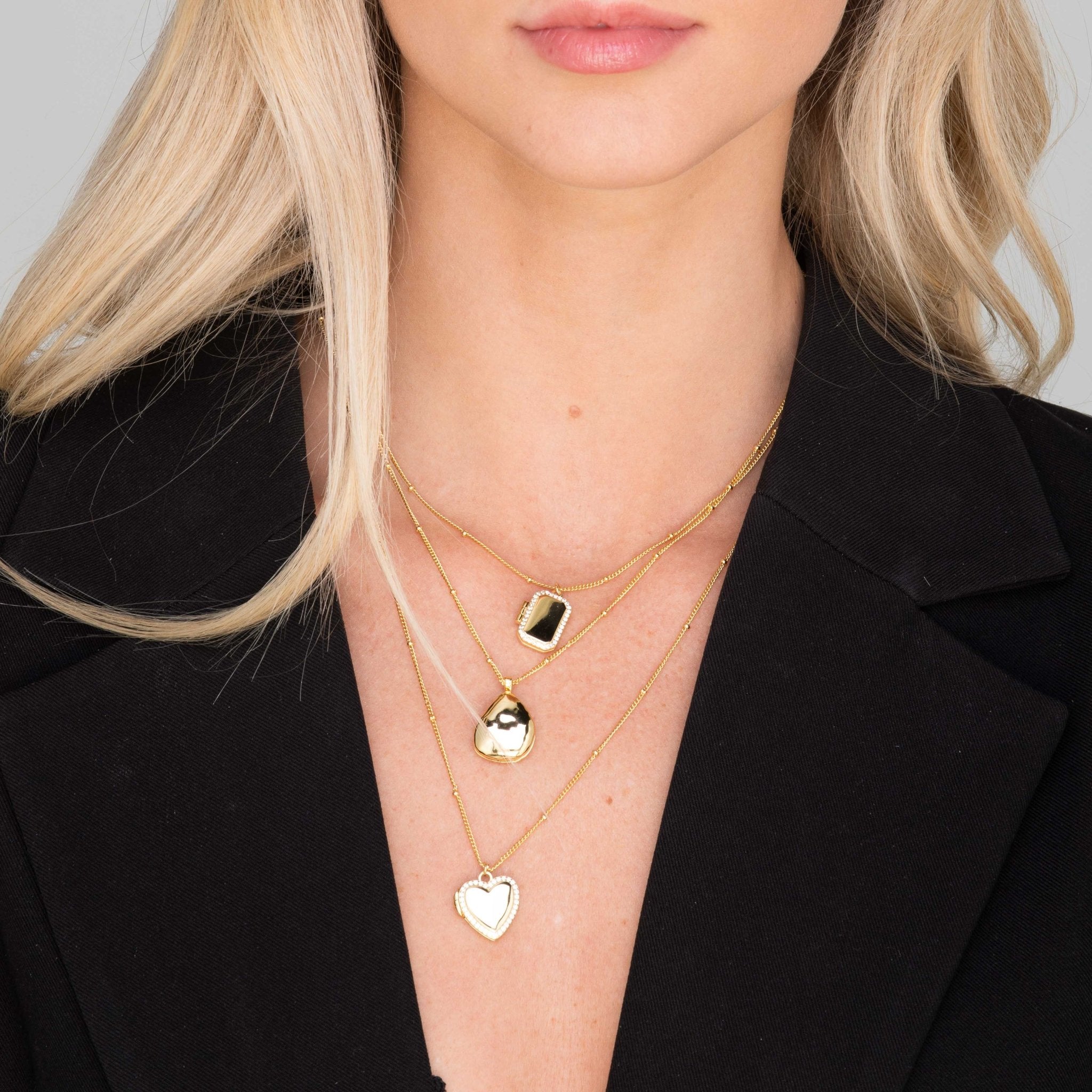 Heart Sapphire Photo Locket Necklace - Camile & Stone