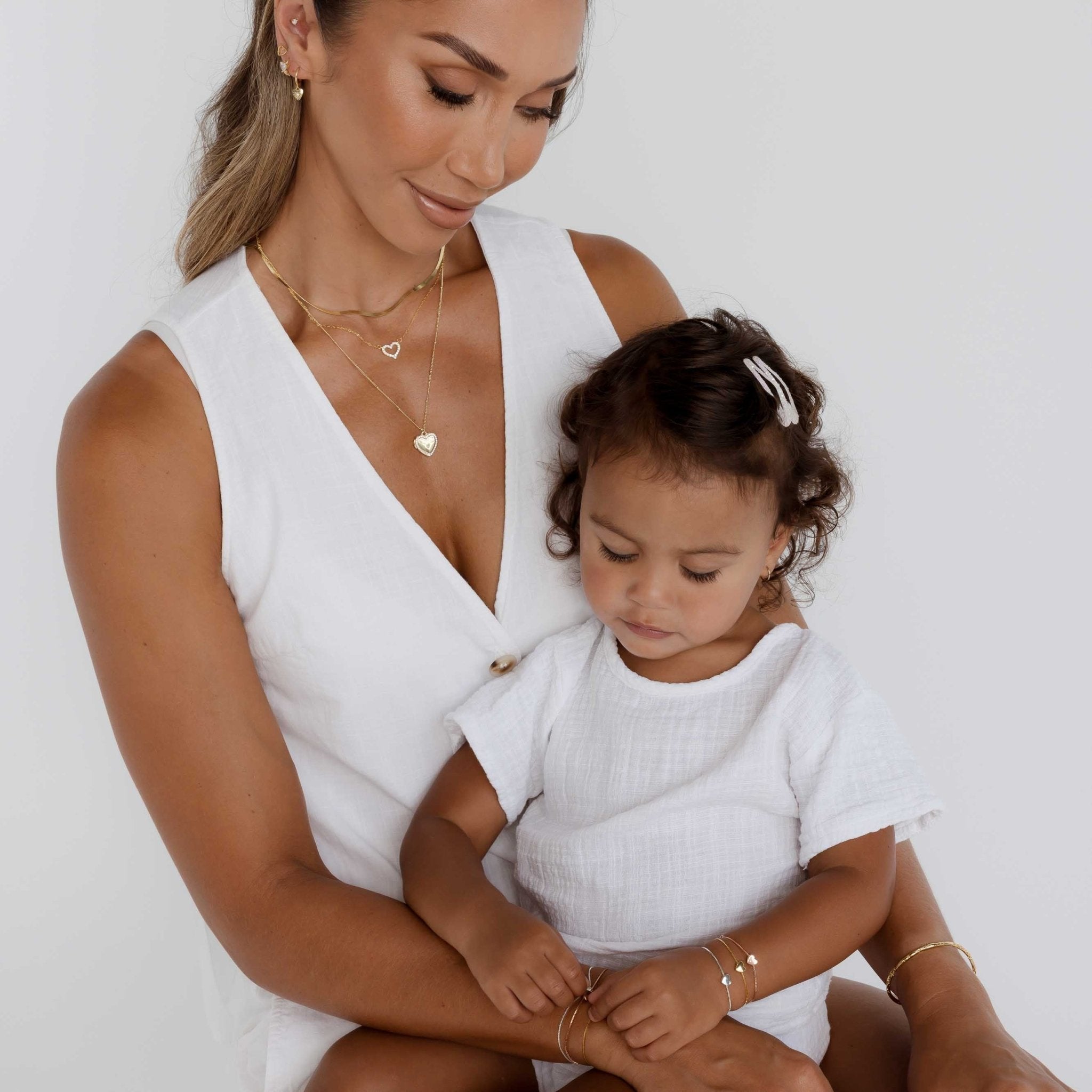 Heart Sapphire Photo Locket Necklace - Camile & Stone