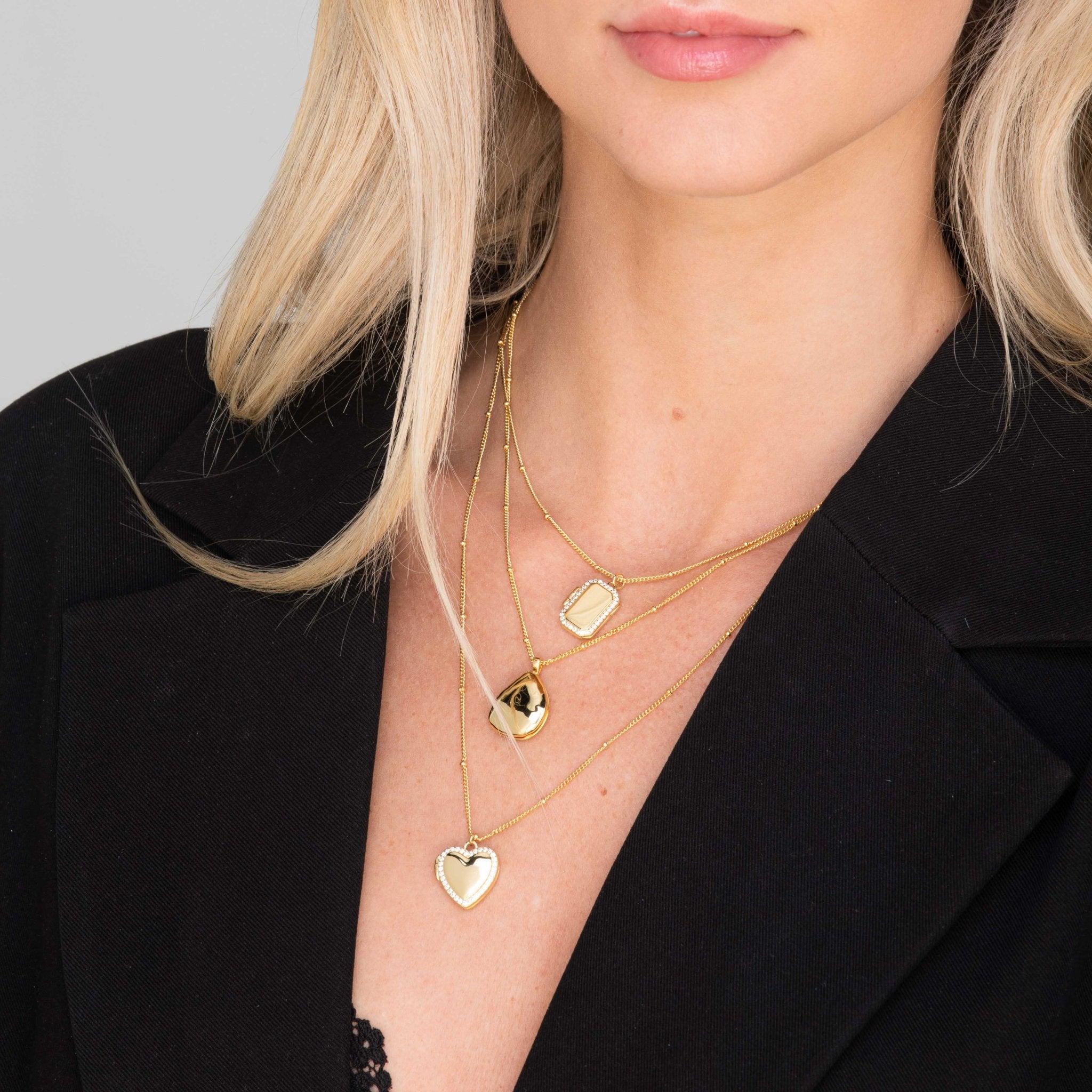 Heart Sapphire Photo Locket Necklace - Camile & Stone