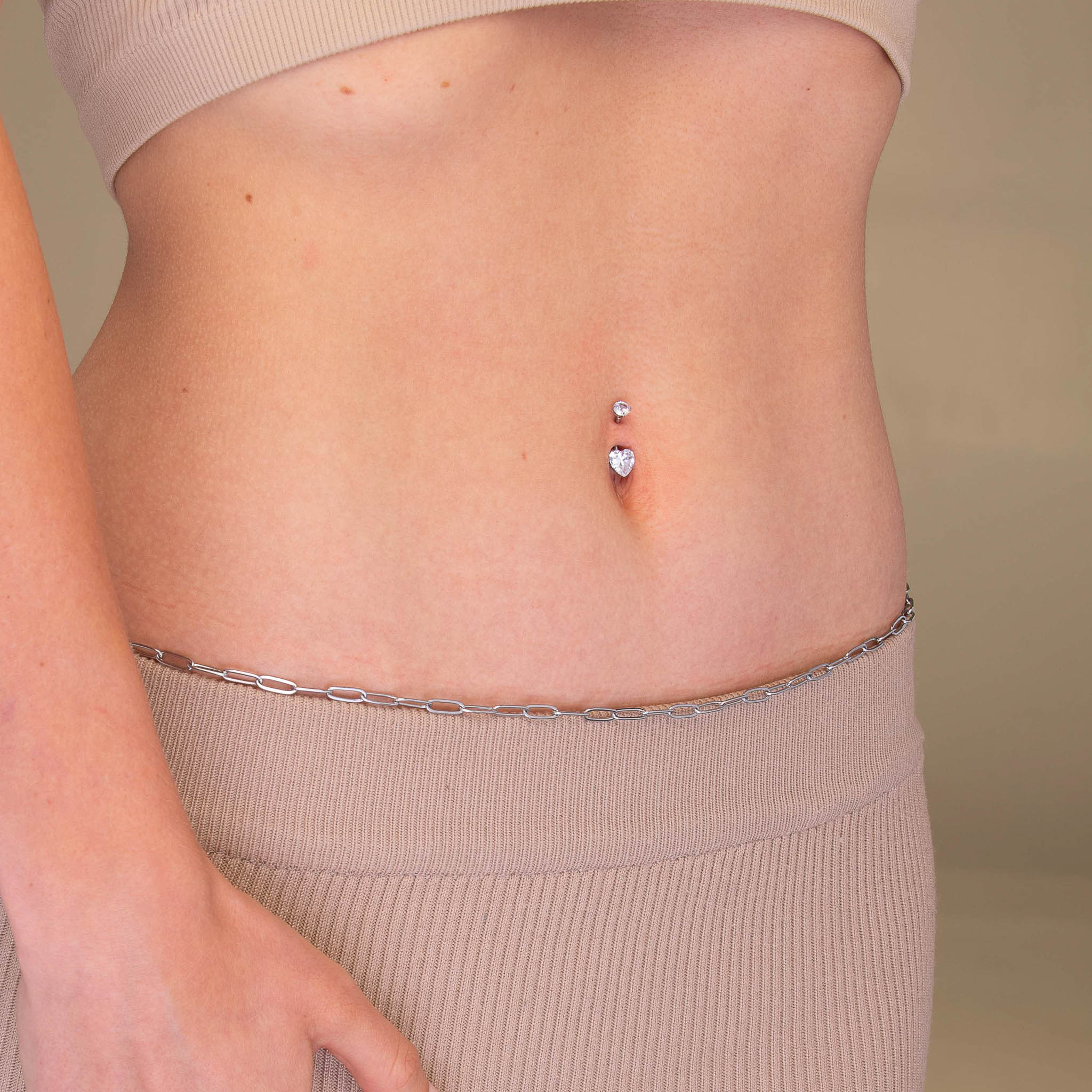 Heart Sapphire Titanium Belly Ring - Camile & Stone