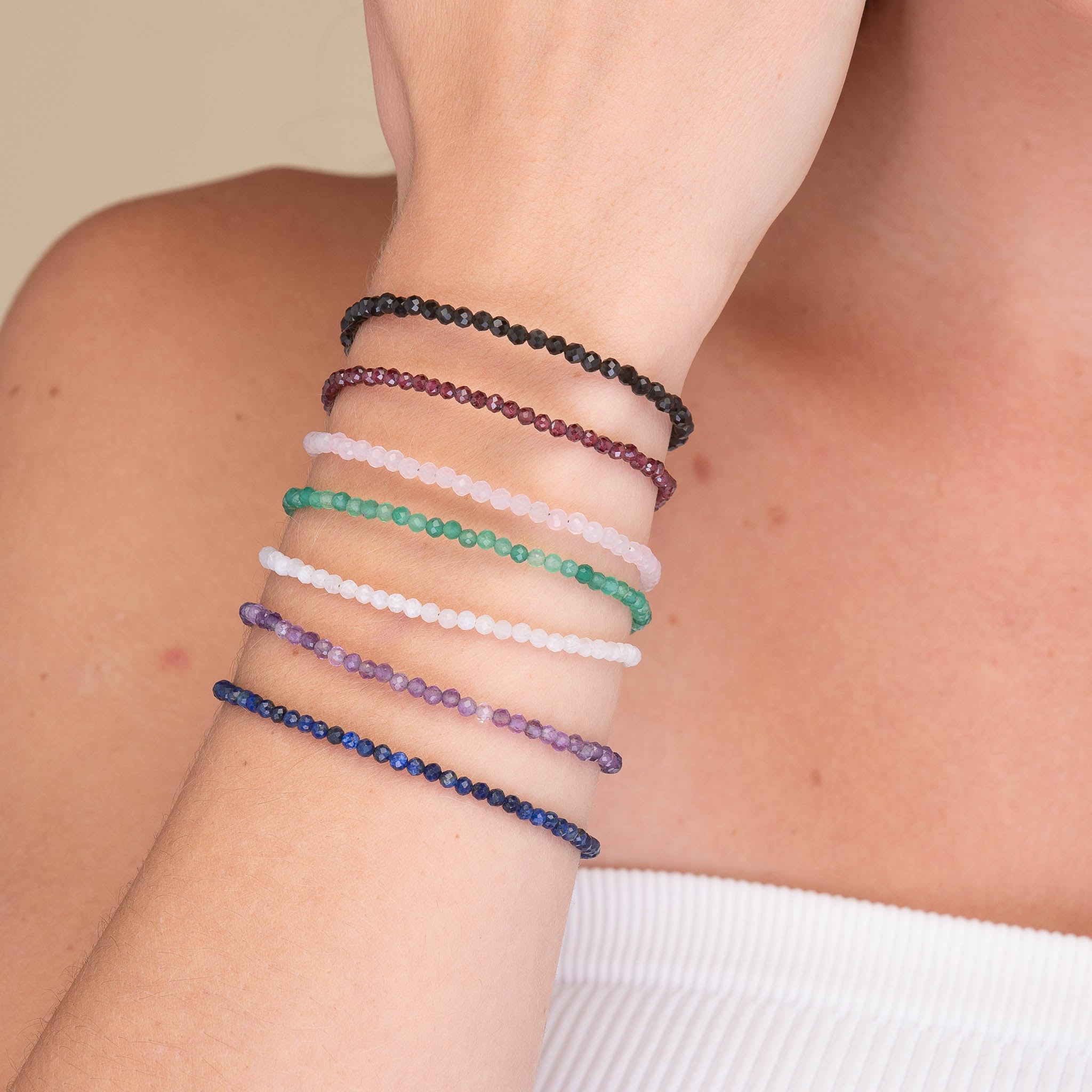 Lapis Lazuli Crystal Beaded Bracelet - Camile & Stone