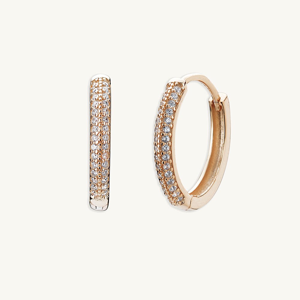 Large Sapphire Pave Hoop Earrings - Camile & Stone