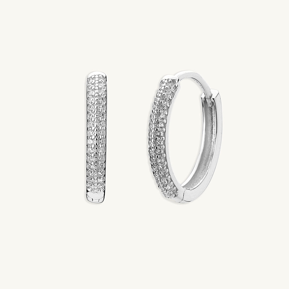 Large Sapphire Pave Hoop Earrings - Camile & Stone