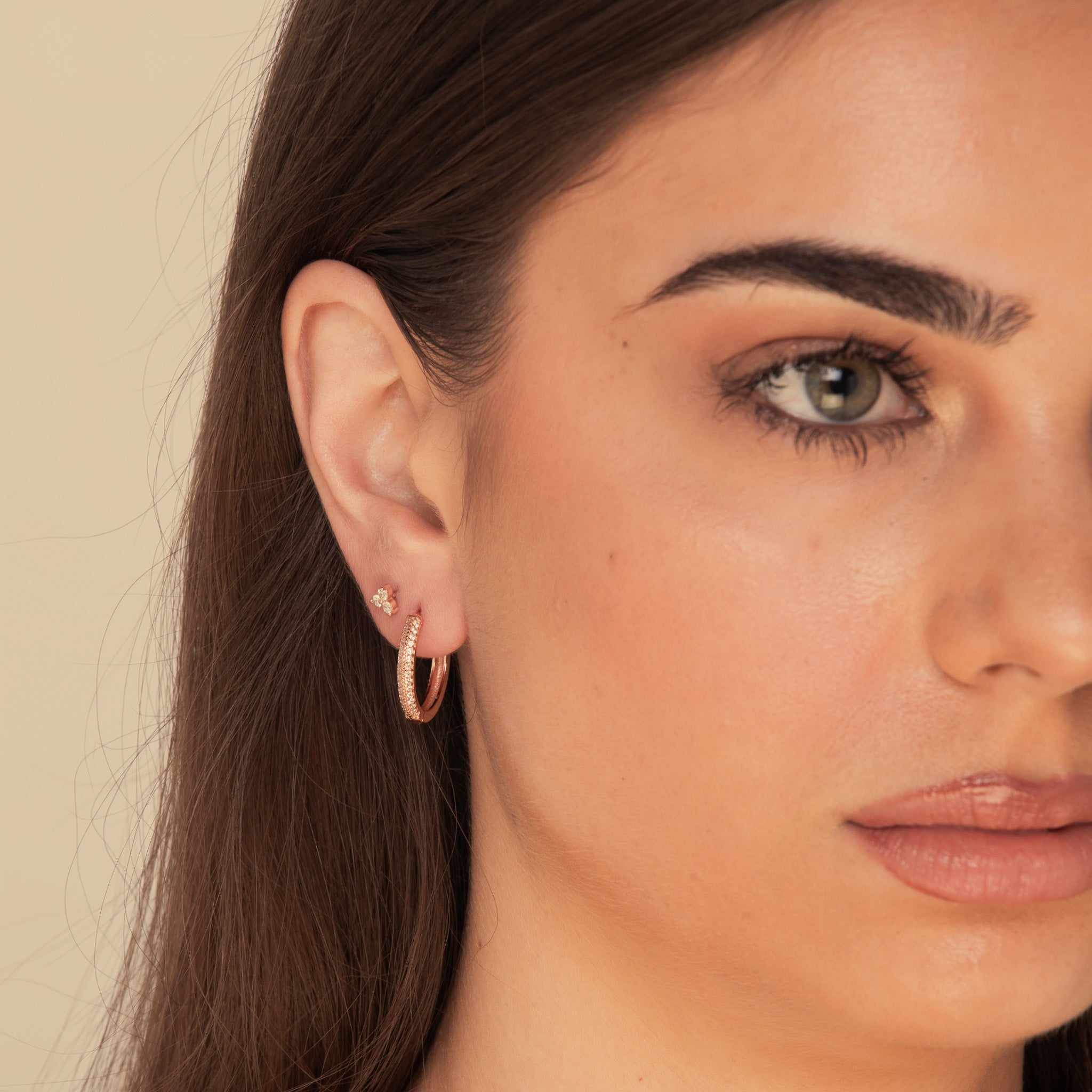 Large Sapphire Pave Hoop Earrings - Camile & Stone