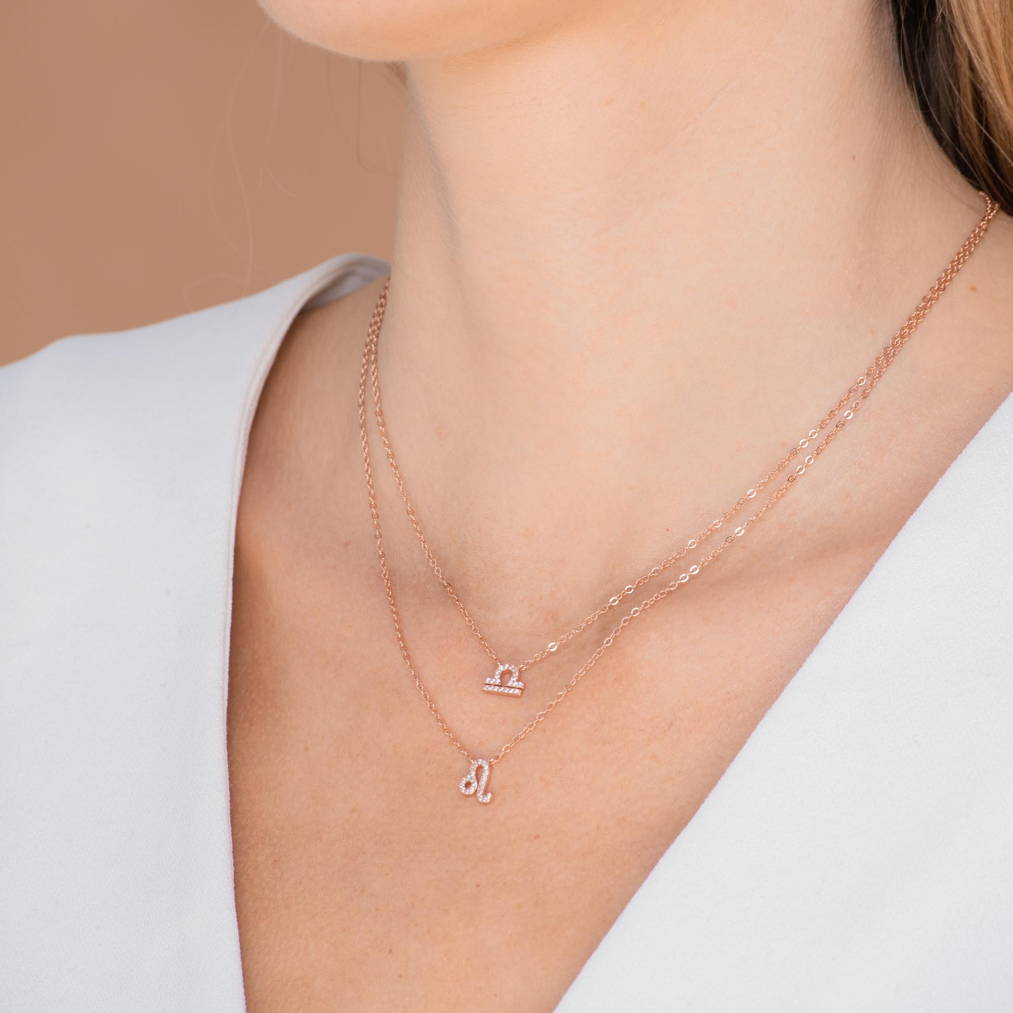 Libra Sapphire Charm Zodiac Star Sign Necklace - Camile & Stone