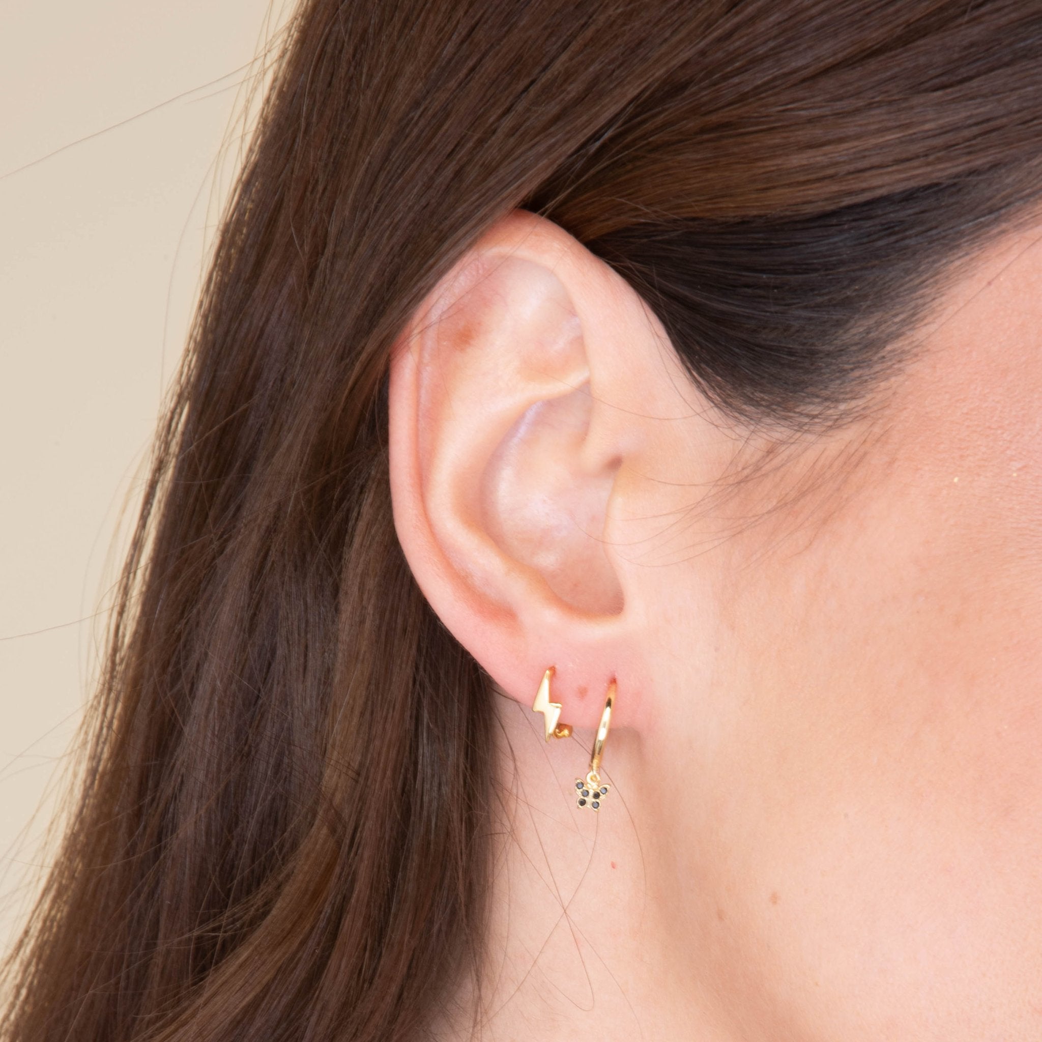 Lightning Bolt Huggie Hoops - Camile & Stone