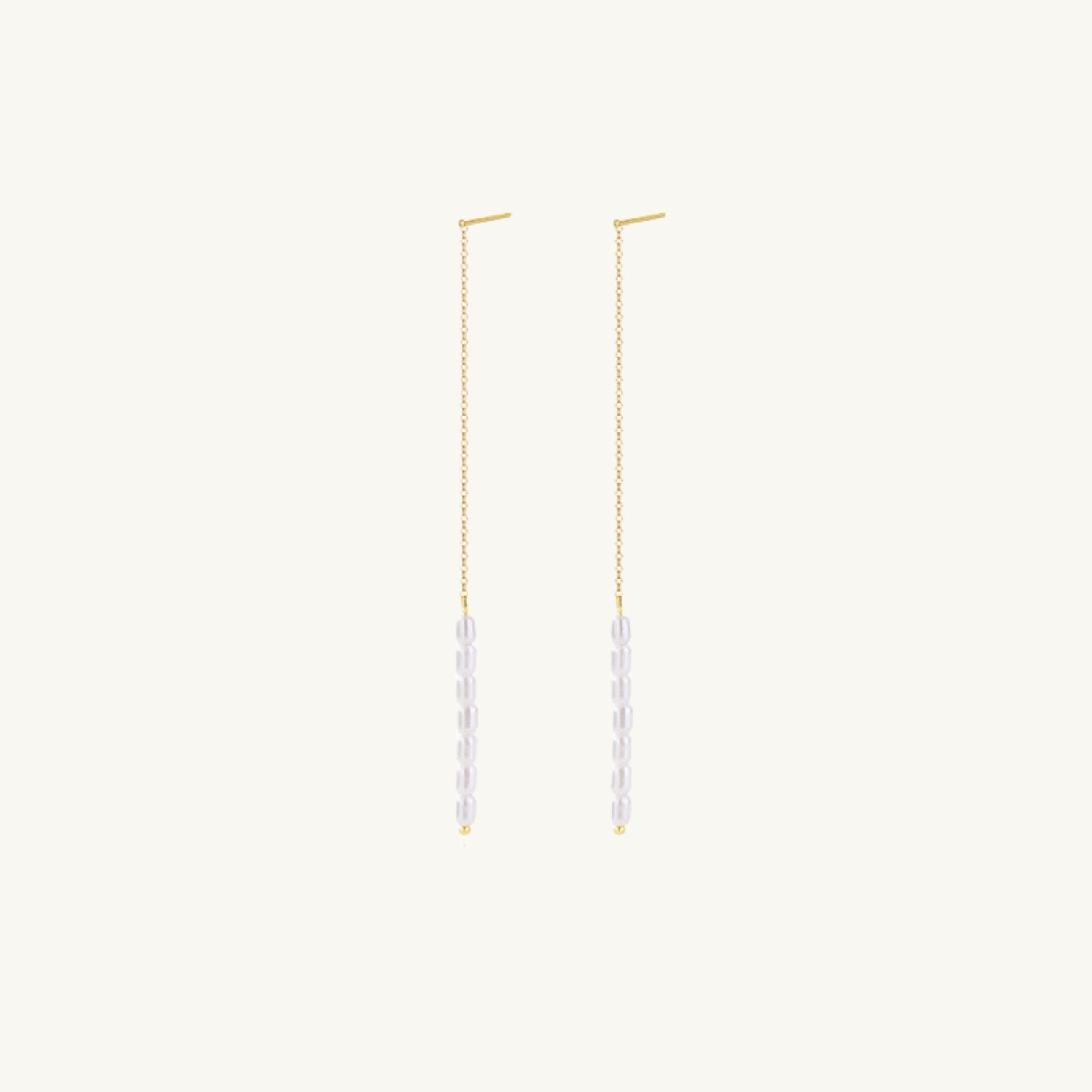 Long Pearl Threader Earrings - Camile & Stone