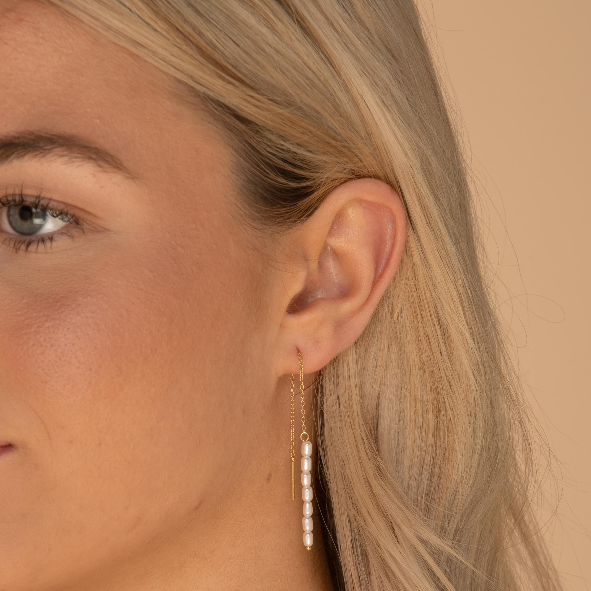 Long Pearl Threader Earrings - Camile & Stone