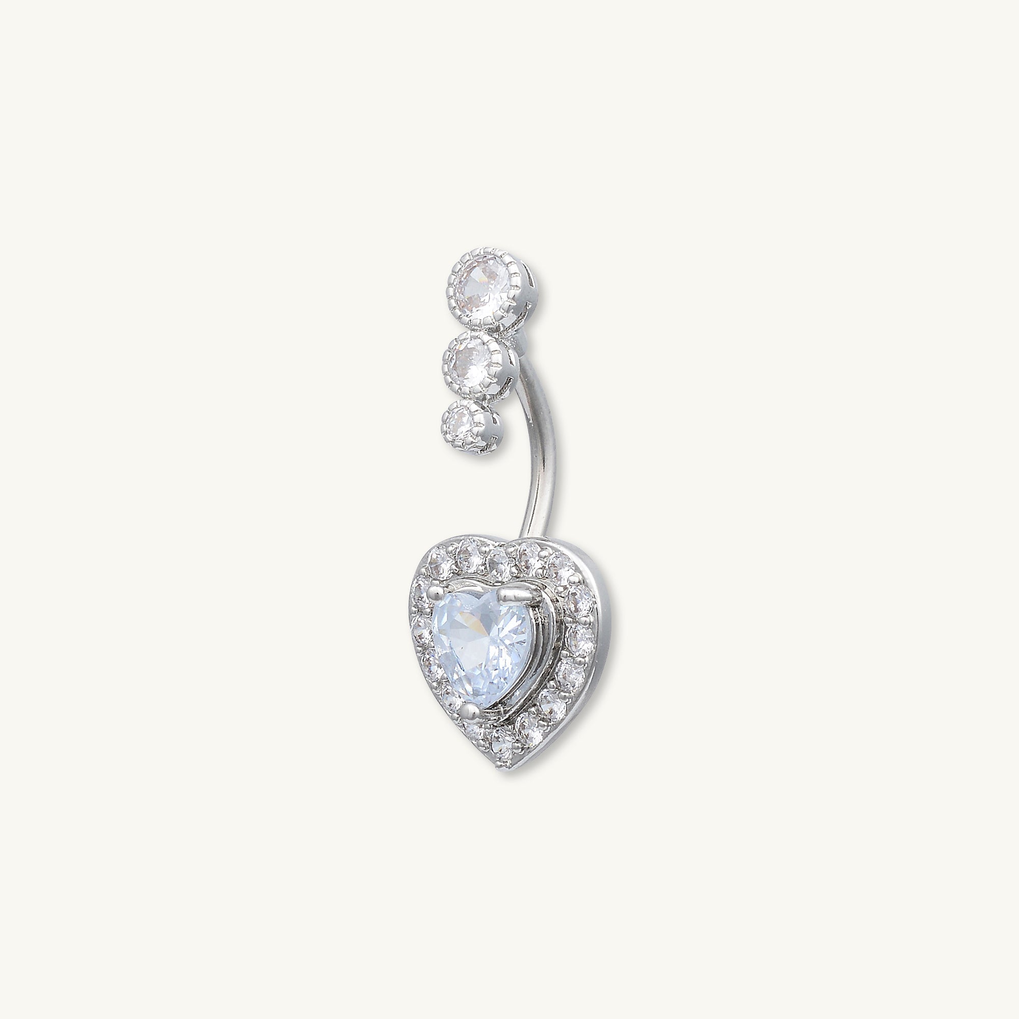 Love Heart Sapphire Titanium Belly Ring - Camile & Stone
