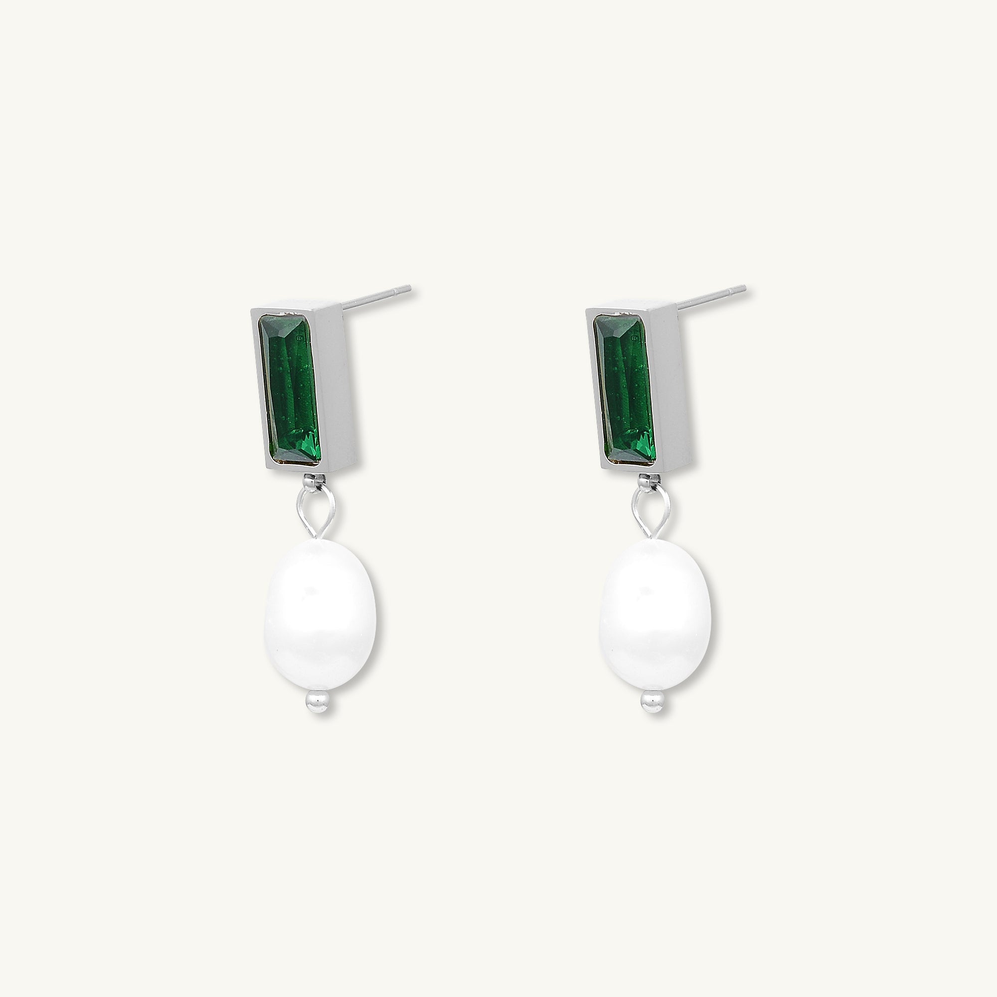 Lydia Emerald Pearl Earrings - Camile & Stone