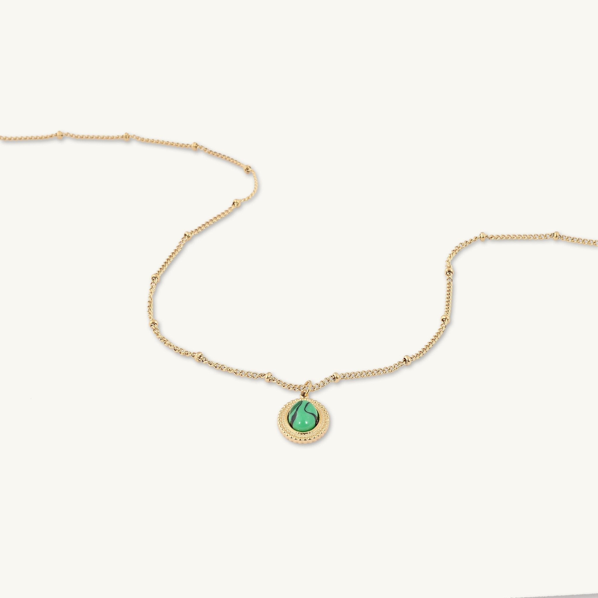 Malachite Vintage Oval Satellite Necklace - Camile & Stone