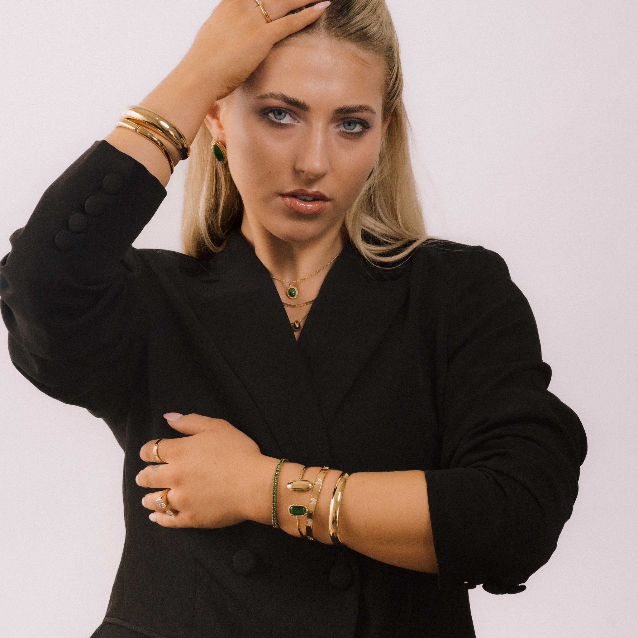 Malachite Vintage Oval Satellite Necklace - Camile & Stone