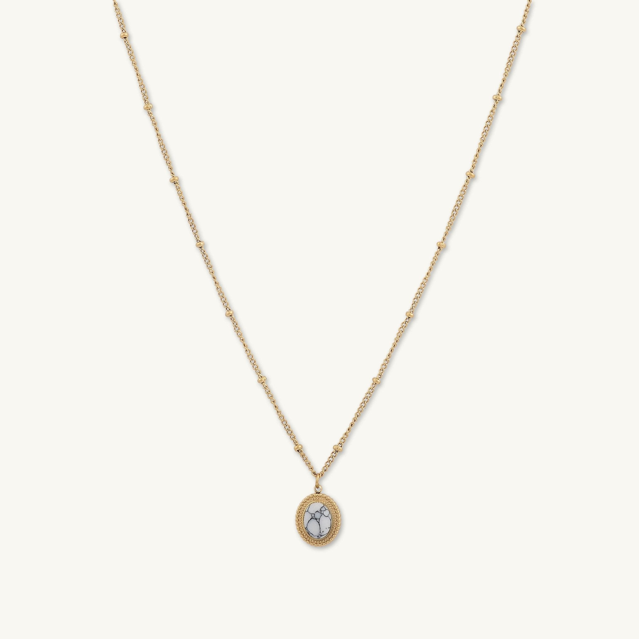 Marble Vintage Oval Satellite Necklace - Camile & Stone