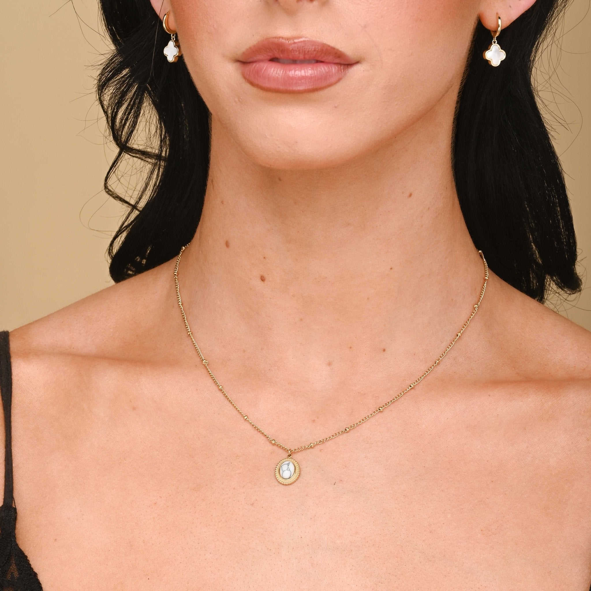 Marble Vintage Oval Satellite Necklace - Camile & Stone