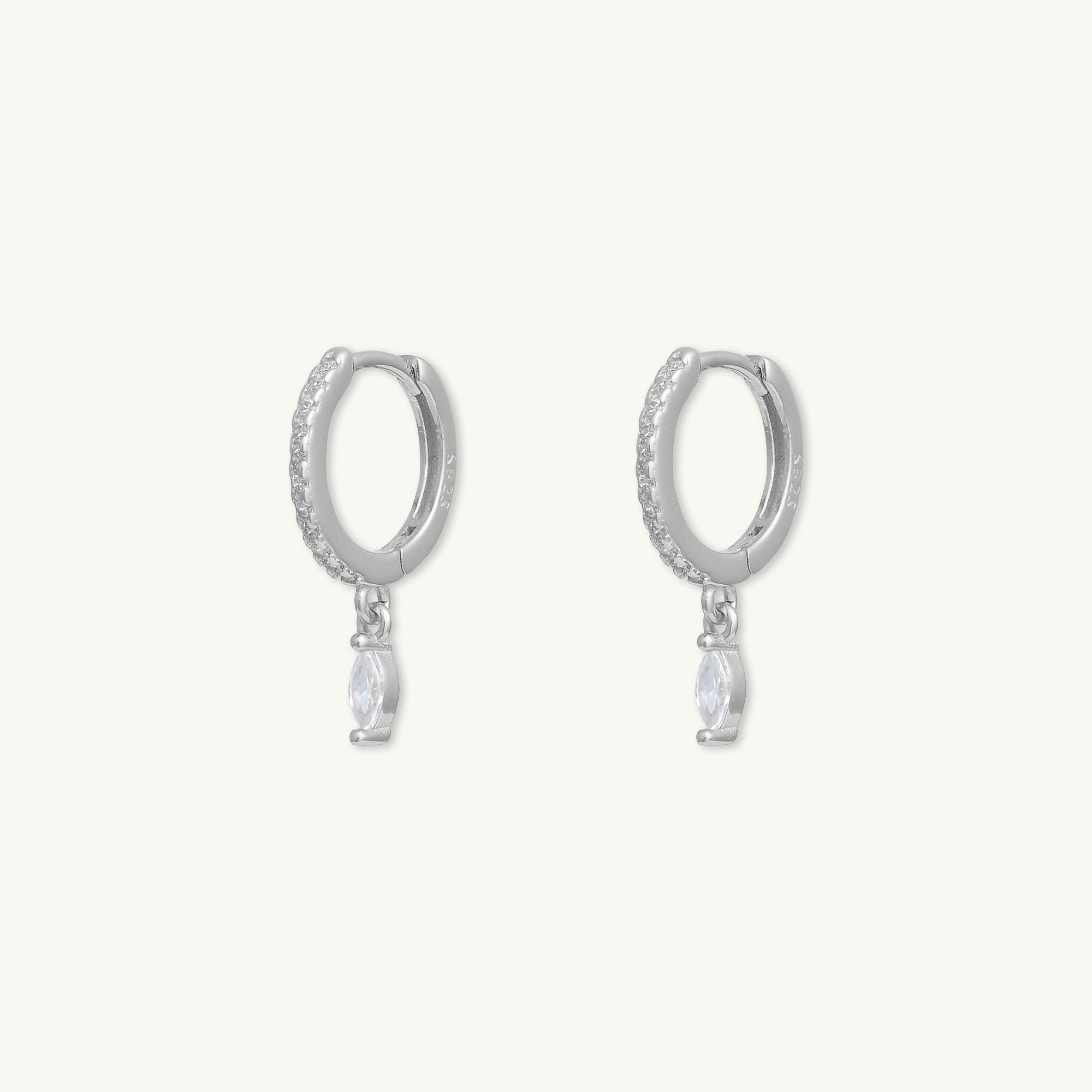 Marquise Dangle Zirconia Huggie Earrings - Camile & Stone