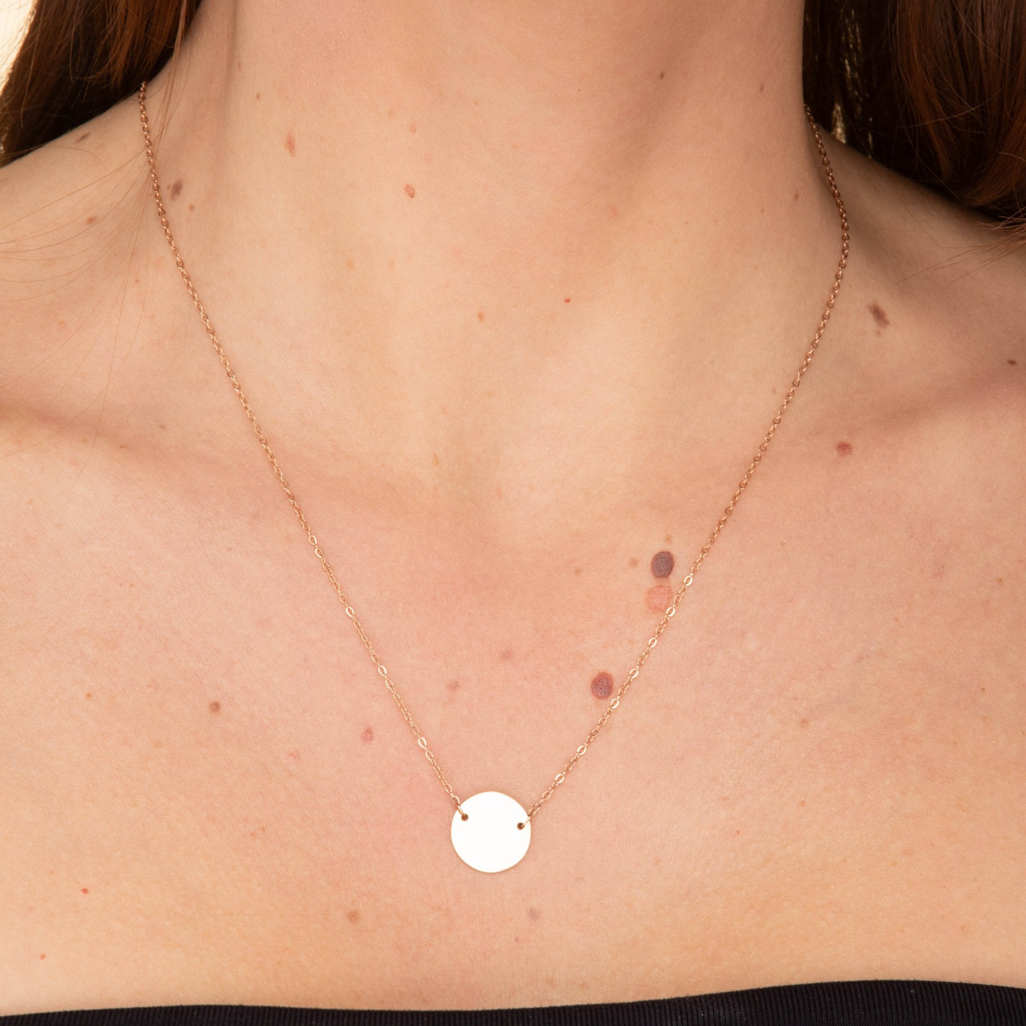 Medallion Disc Engraved Personalised Necklace - Camile & Stone