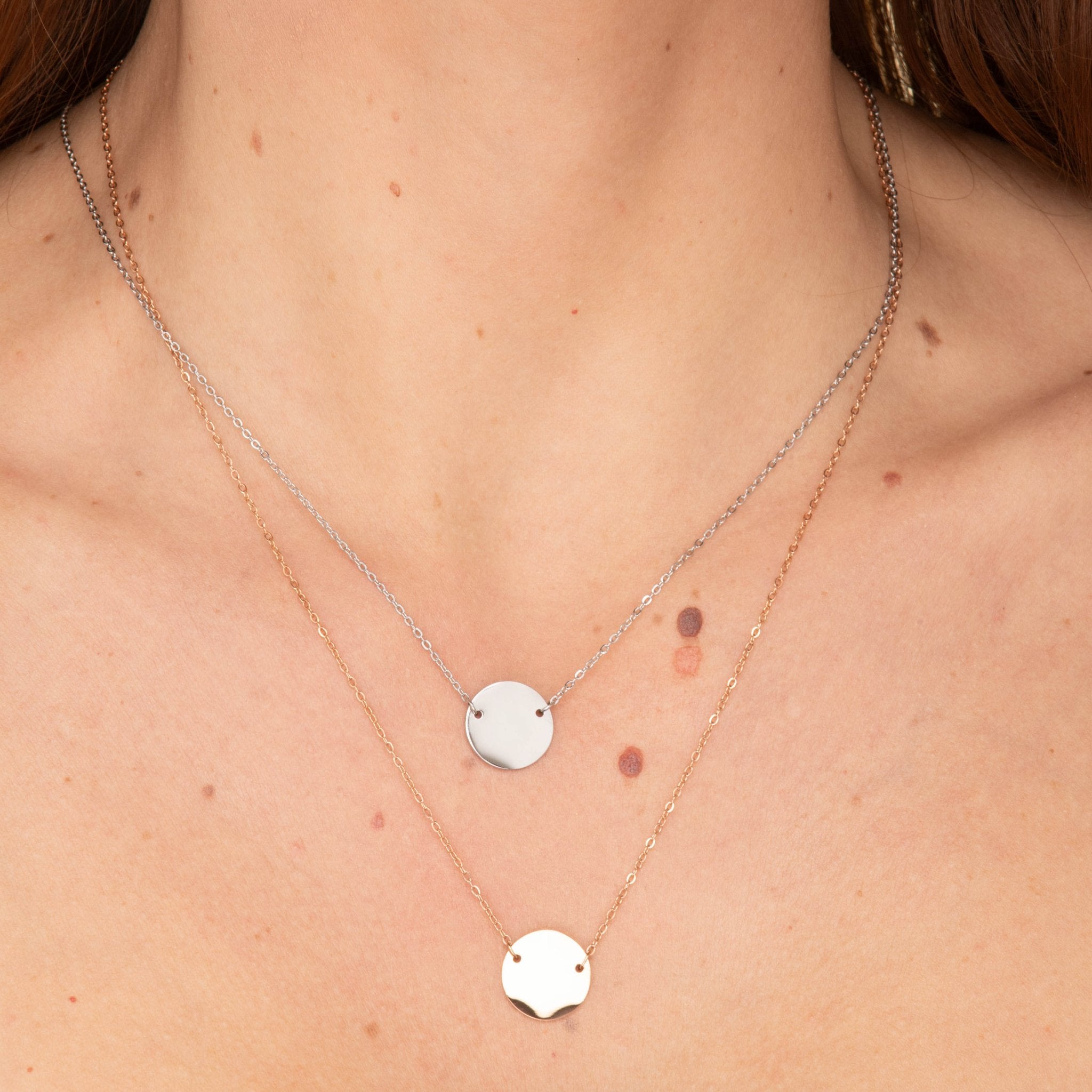 Medallion Disc Engraved Personalised Necklace - Camile & Stone