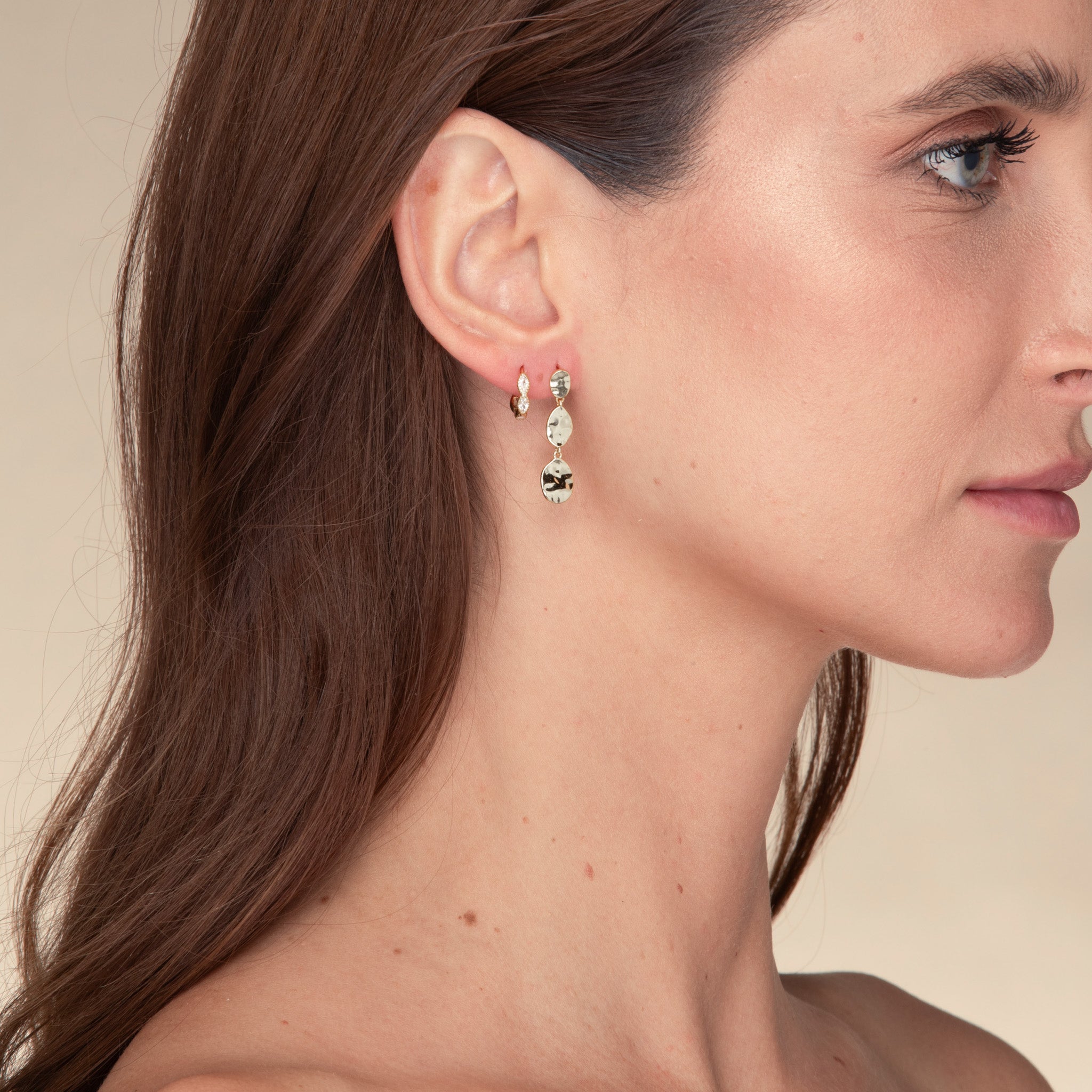 Molten Disc Dangle Stud Earrings - Camile & Stone