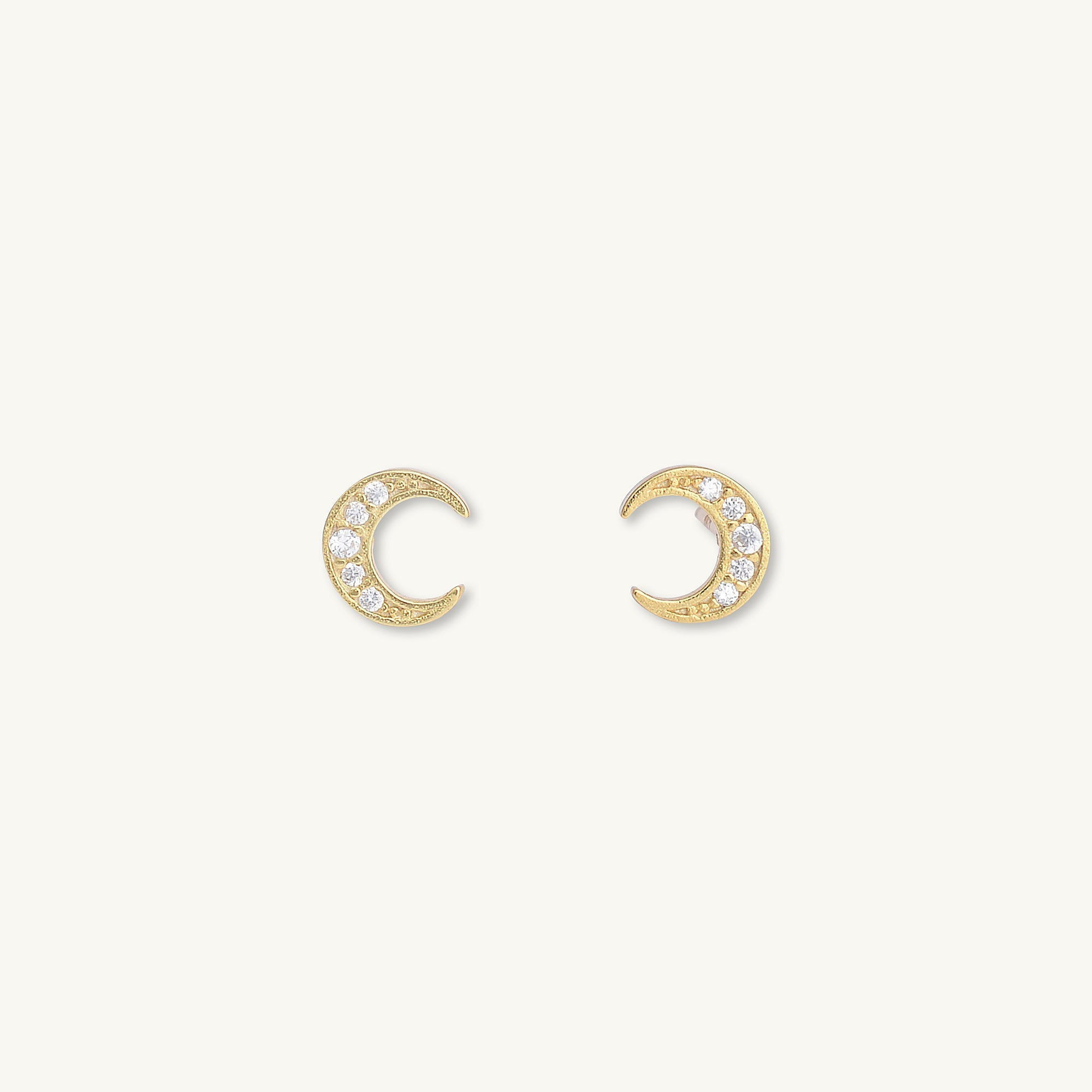 Moon Zirconia Stud Earrings - Camile & Stone